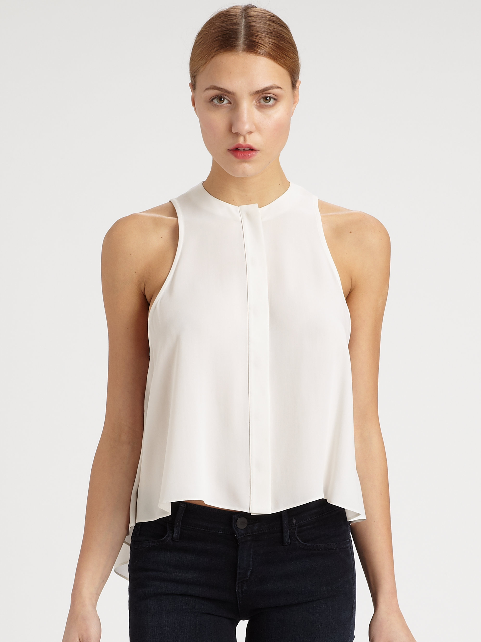 McQ Silk Georgette Sleeveless Swing Top 
