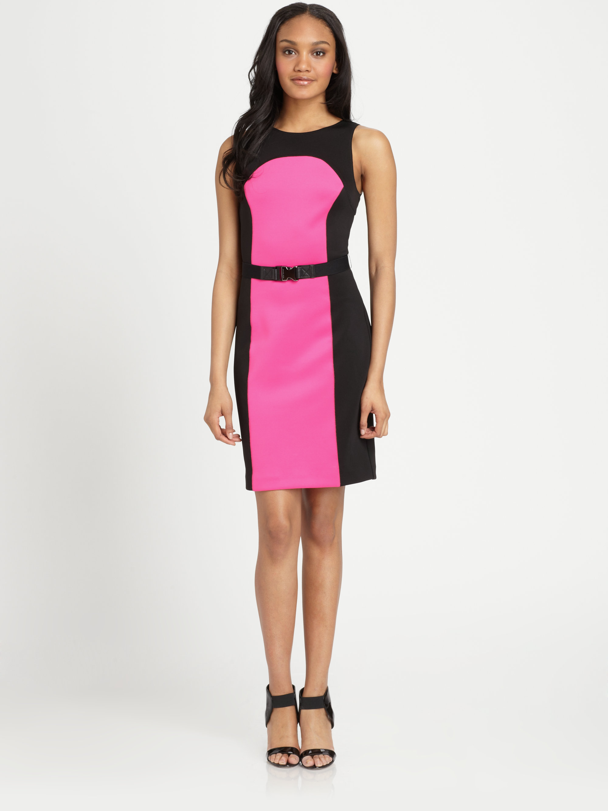 neon and black dress