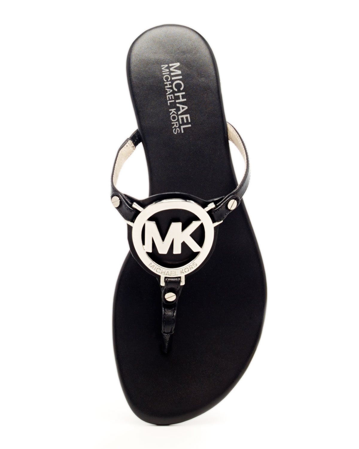 Michael Kors Melodie Logo Thong Sandals in Black | Lyst