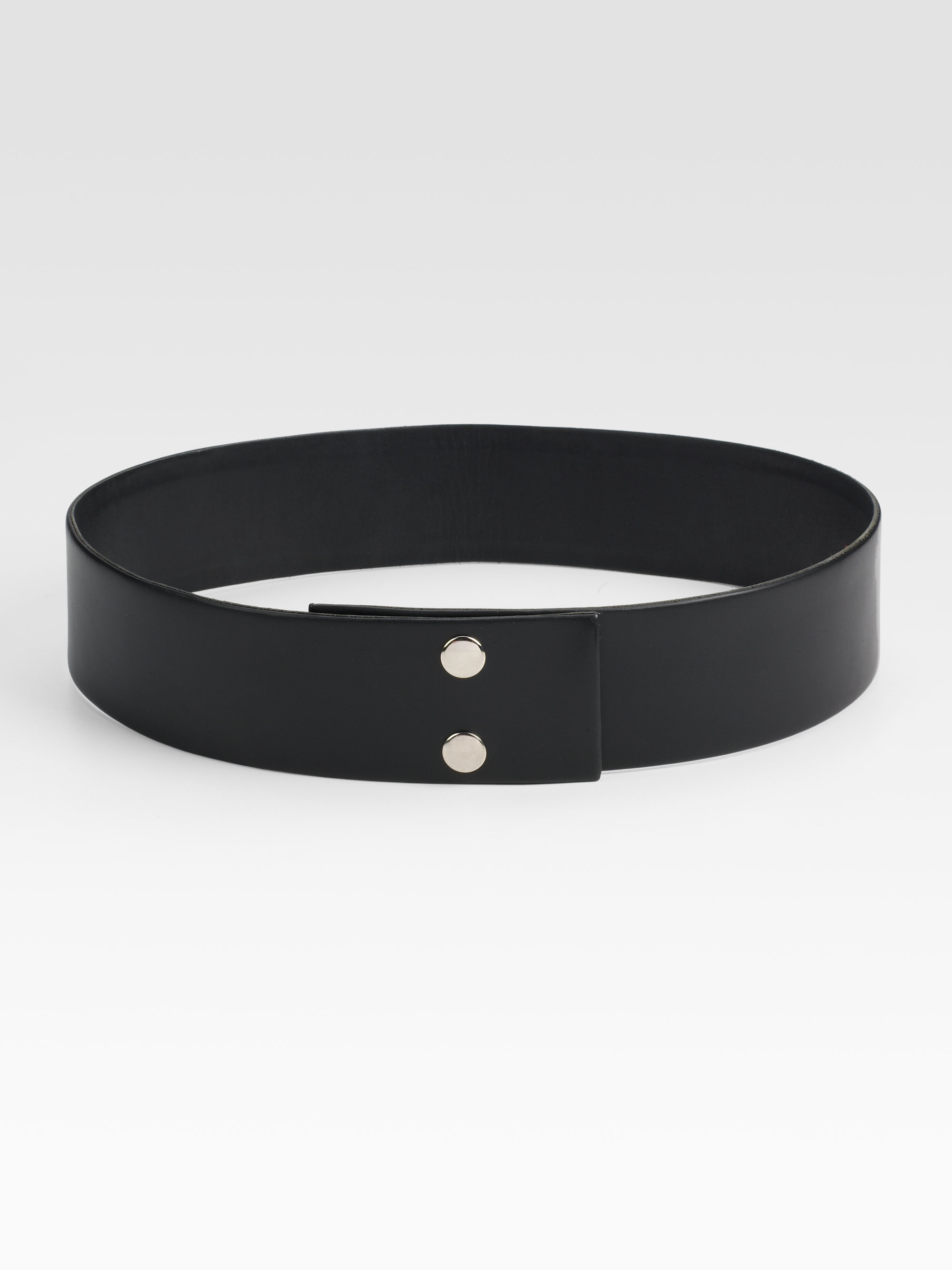 Prabal gurung Leather Snap Belt in Black Lyst
