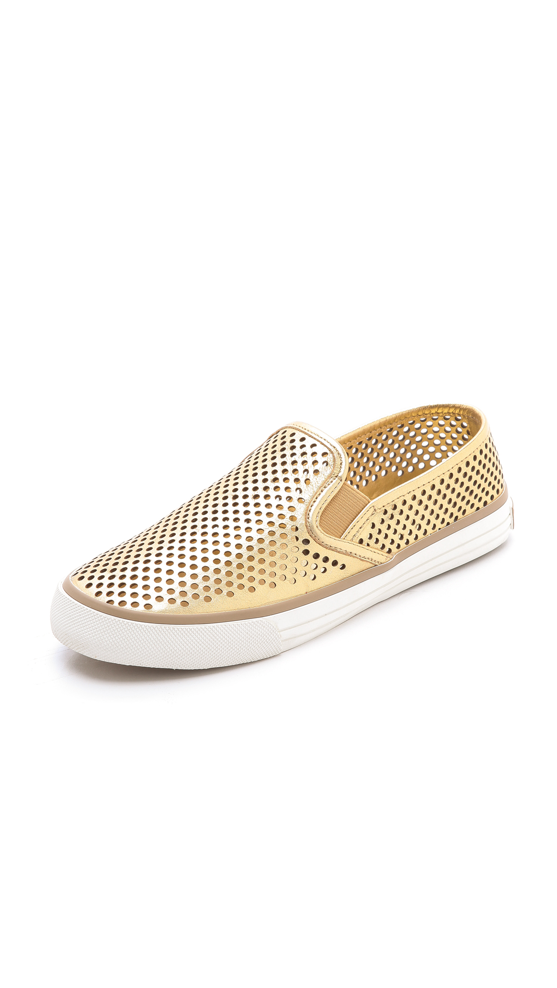 Tory Burch Miles Perforated Sneakers in Metallic - Lyst