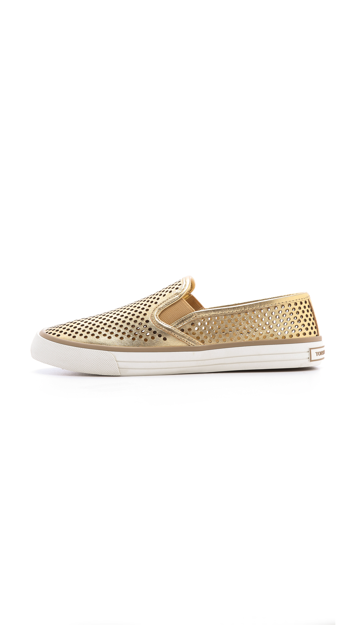 Tory Burch Miles Perforated Sneakers in Metallic - Lyst