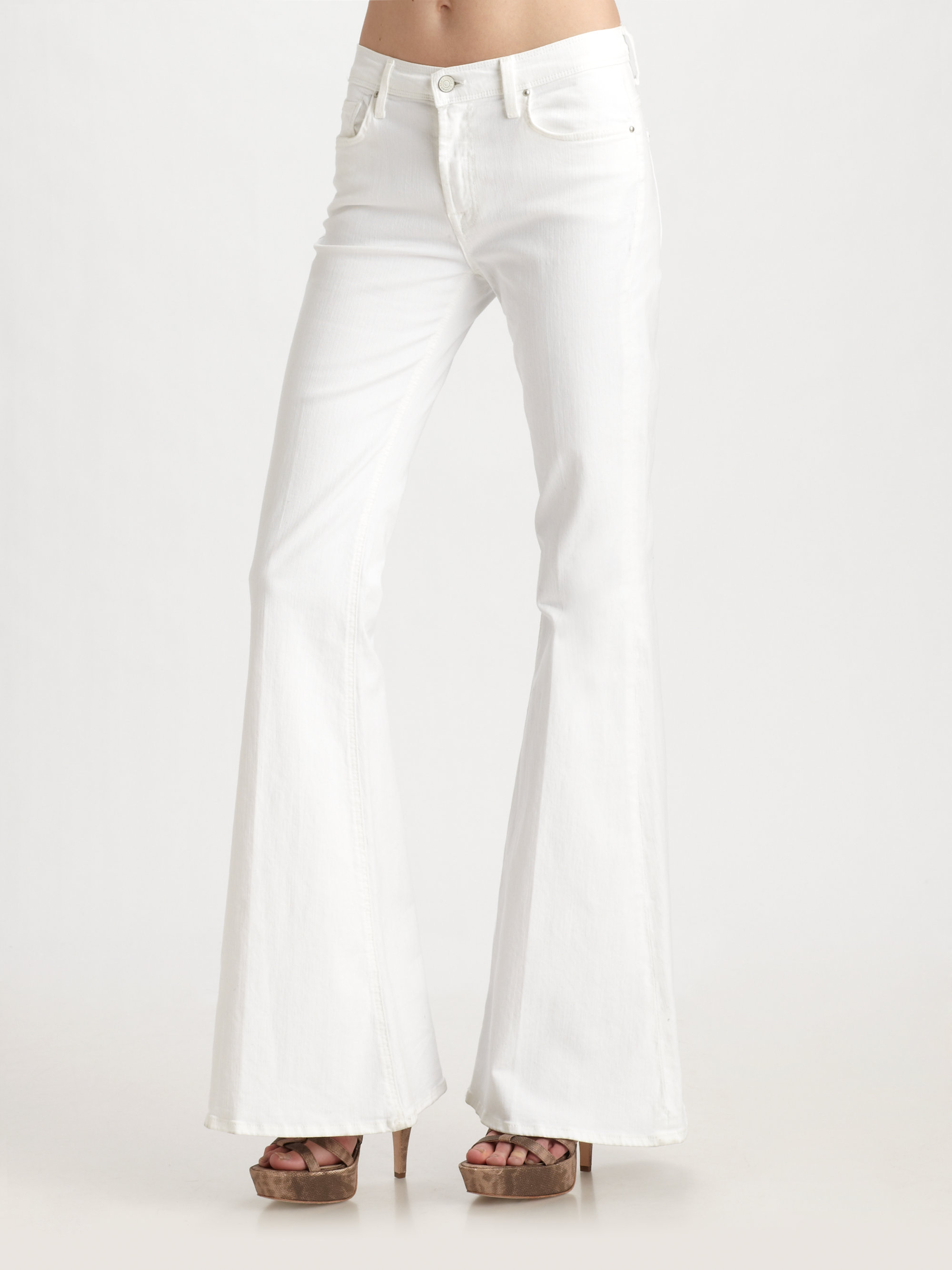 7 for all mankind white flare jeans