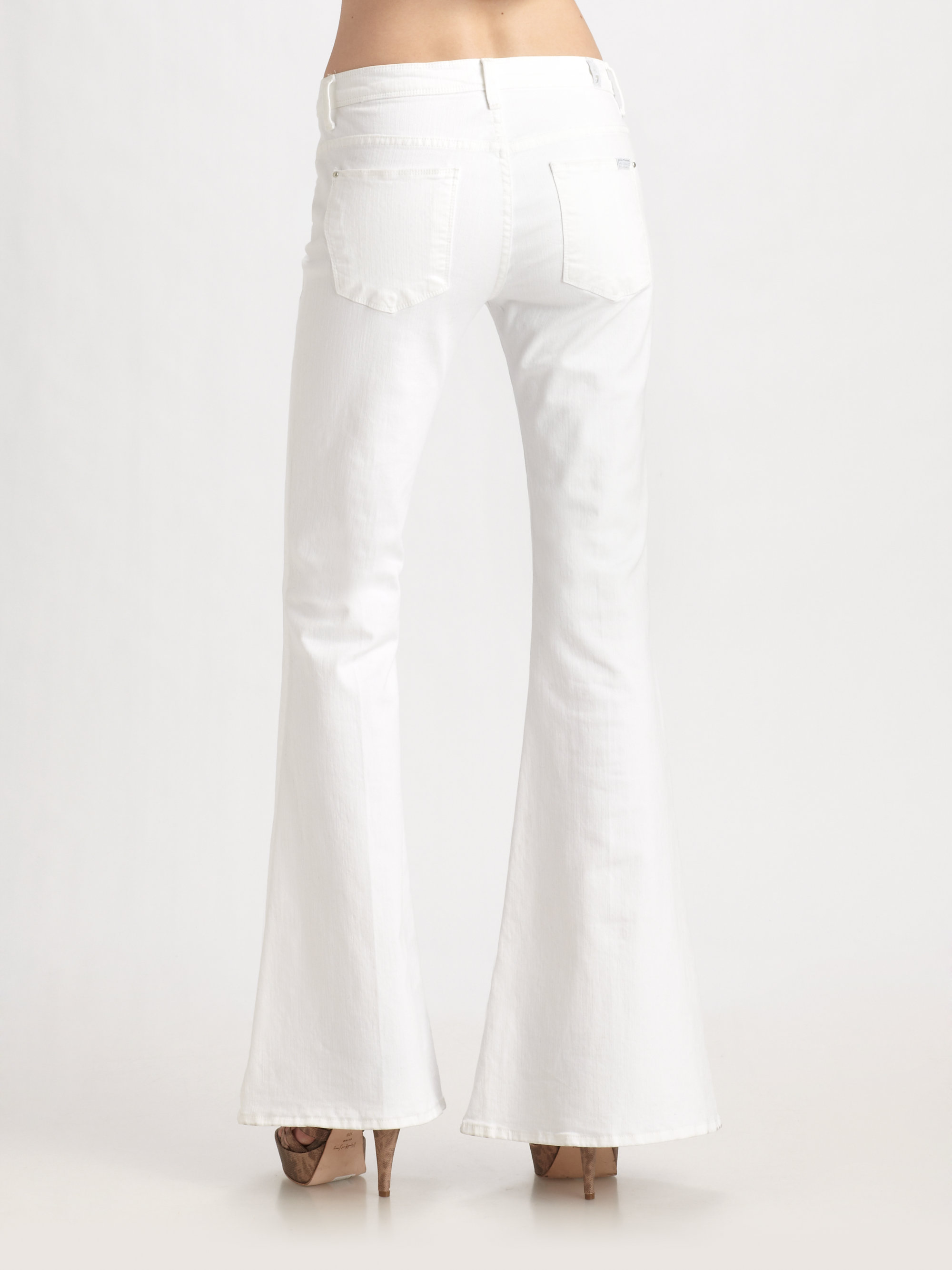 7 For All Mankind Bell Bottom Jeans in White Lyst