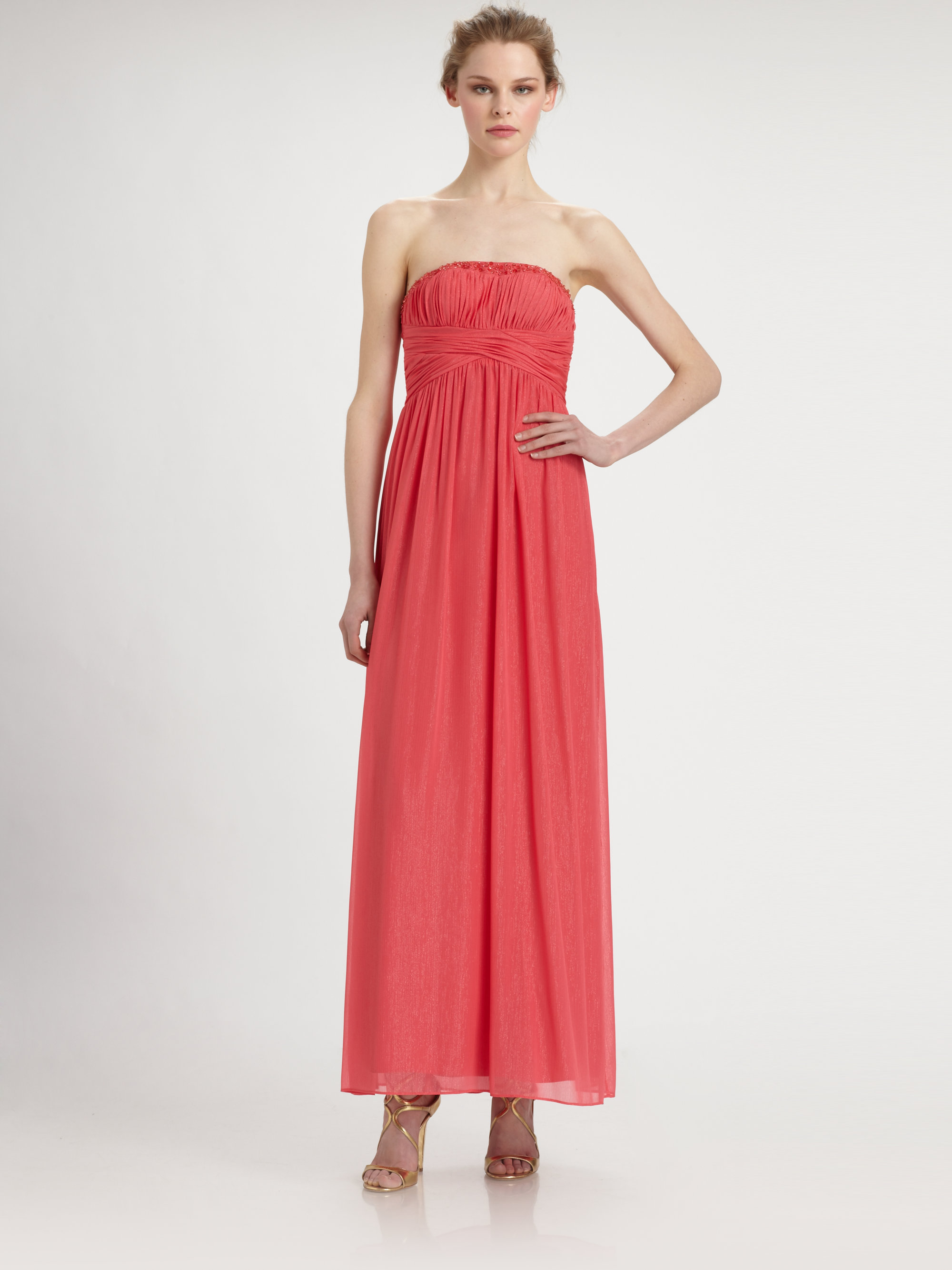 aidan mattox strapless gown