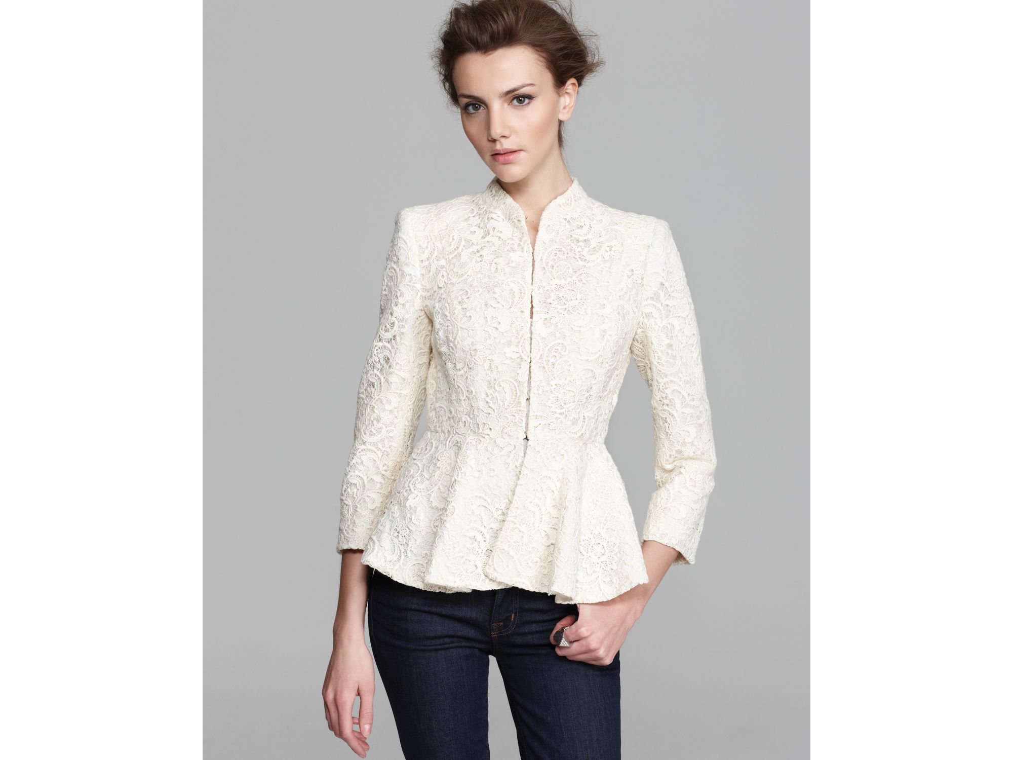 cream peplum jacket