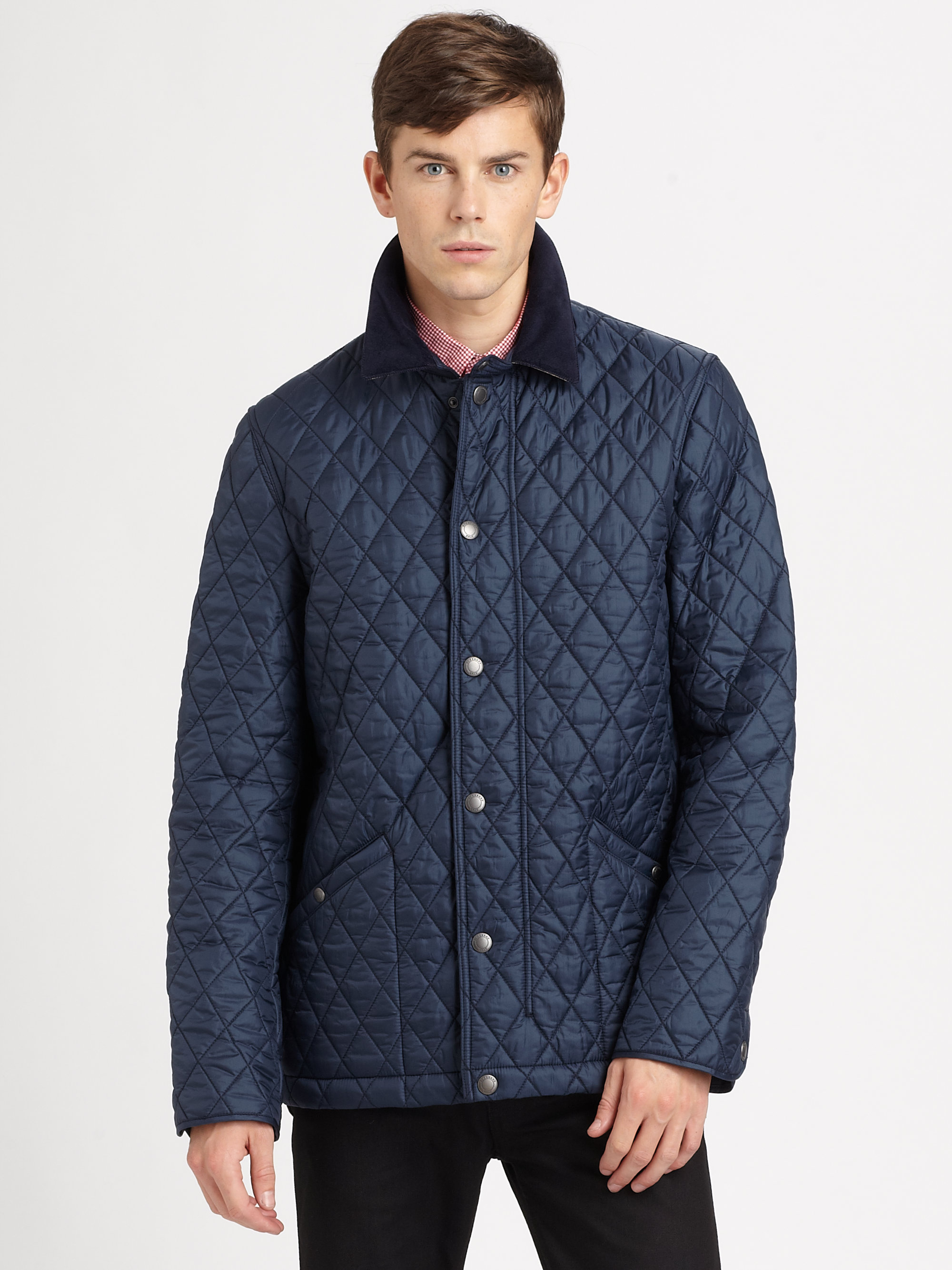 rechter hand Conclusie Burberry Brit Roden Quilted Jacket in Blue for Men | Lyst