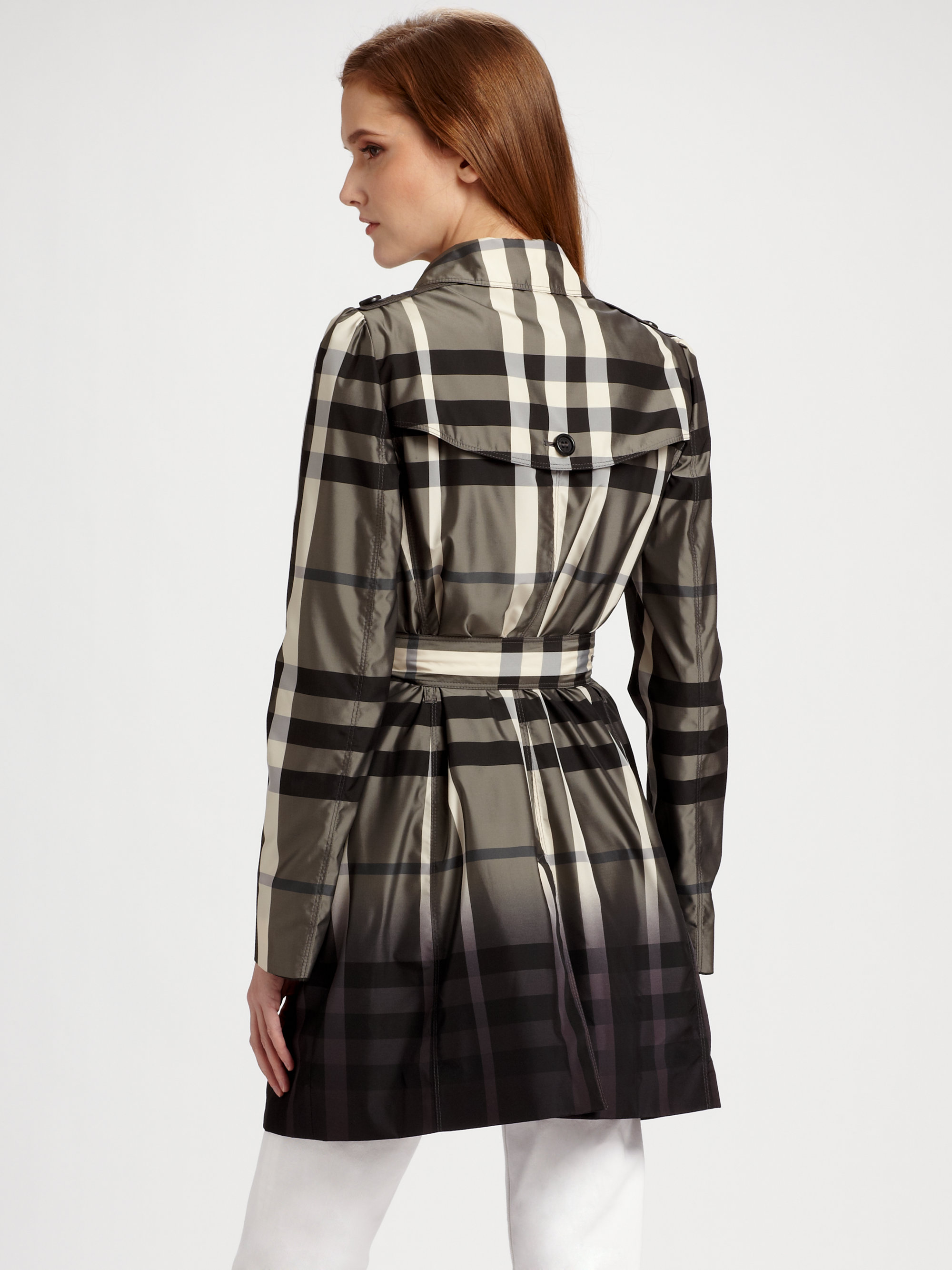 Burberry Midlength Trench Coat With Check Warmer In Black Lyst Gallery