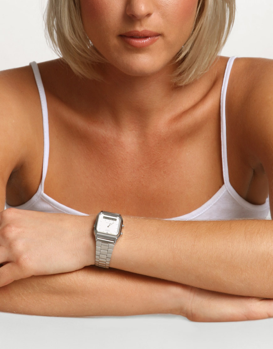 casio silver bracelet watch