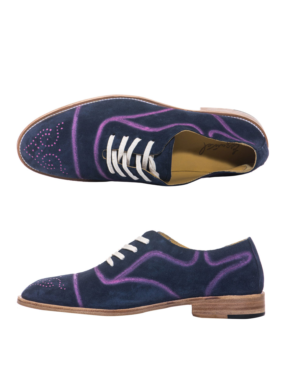 Esquivel Spraypaint Suede Brogue Shoes in Blue for Men Lyst