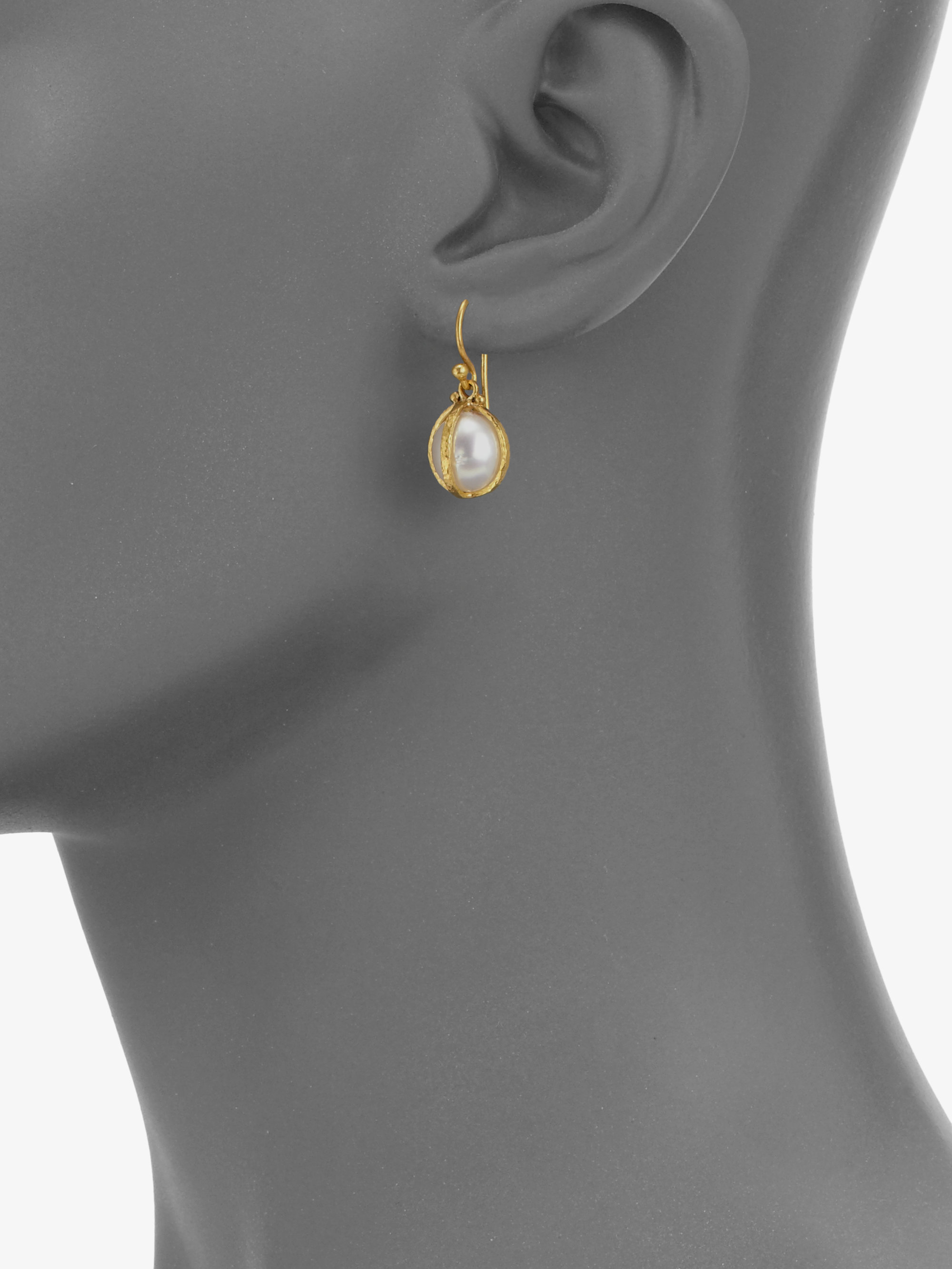 Lyst Gurhan Capture South Sea Pearl 24k Yellow Gold Drop Gallery