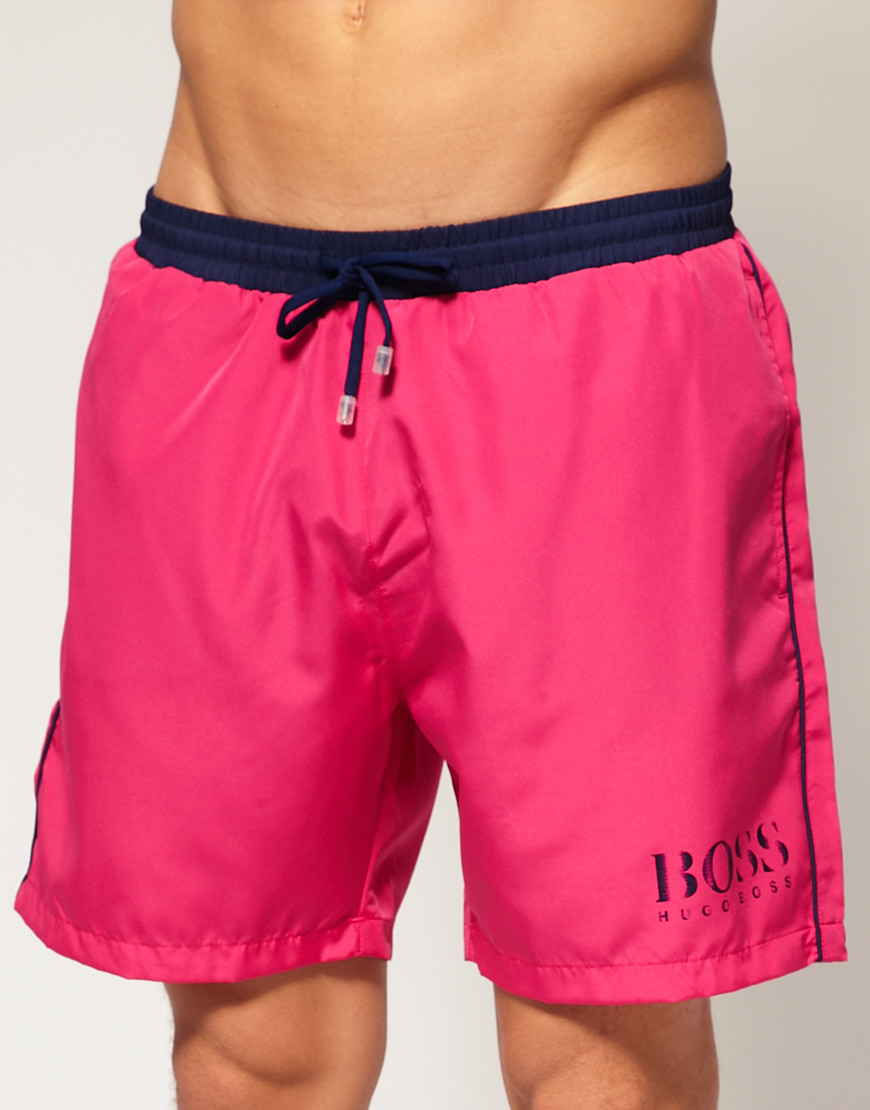 hugo boss swim shorts pink