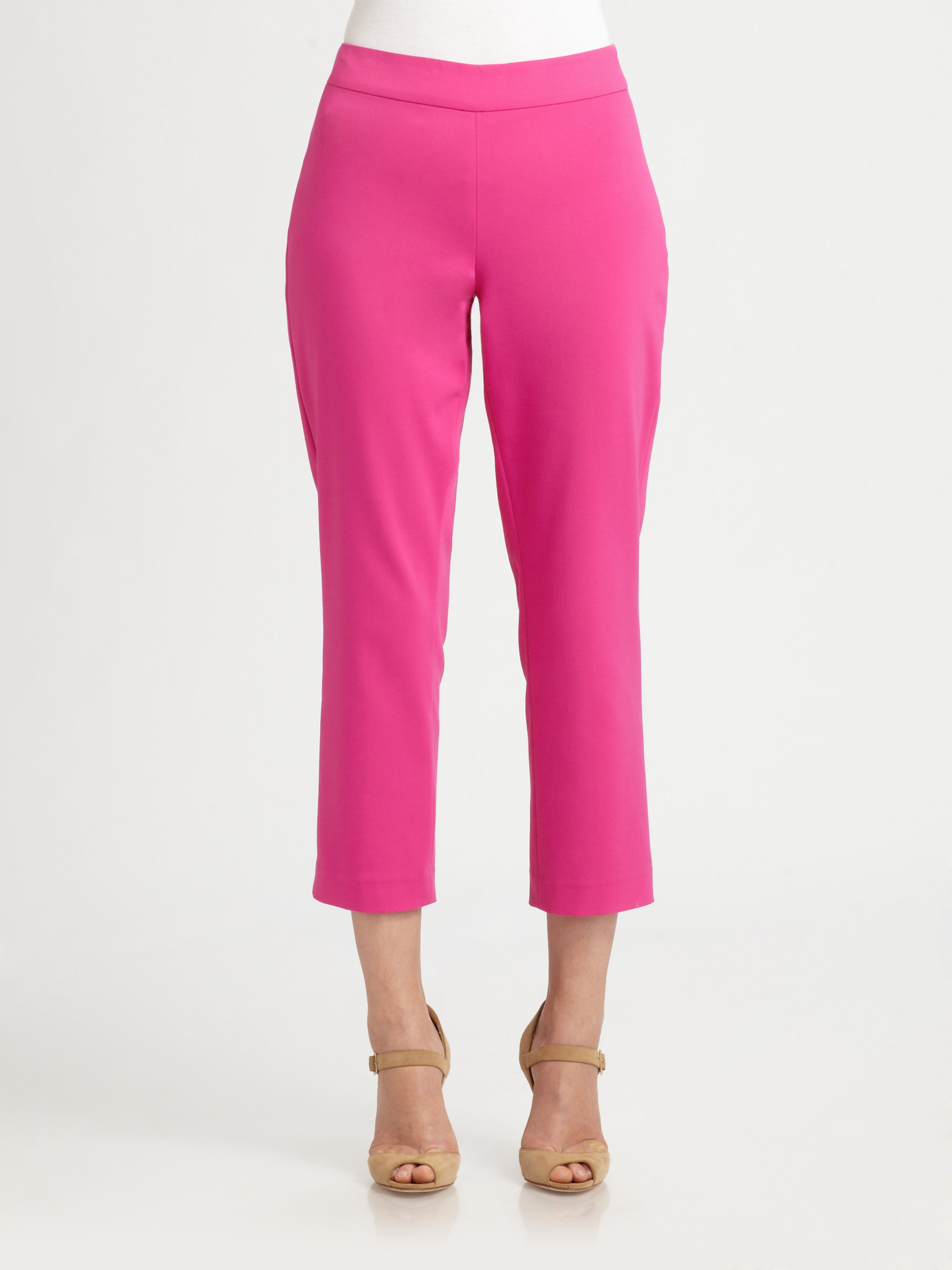 Josie Natori Cropped Pants in Pink - Lyst