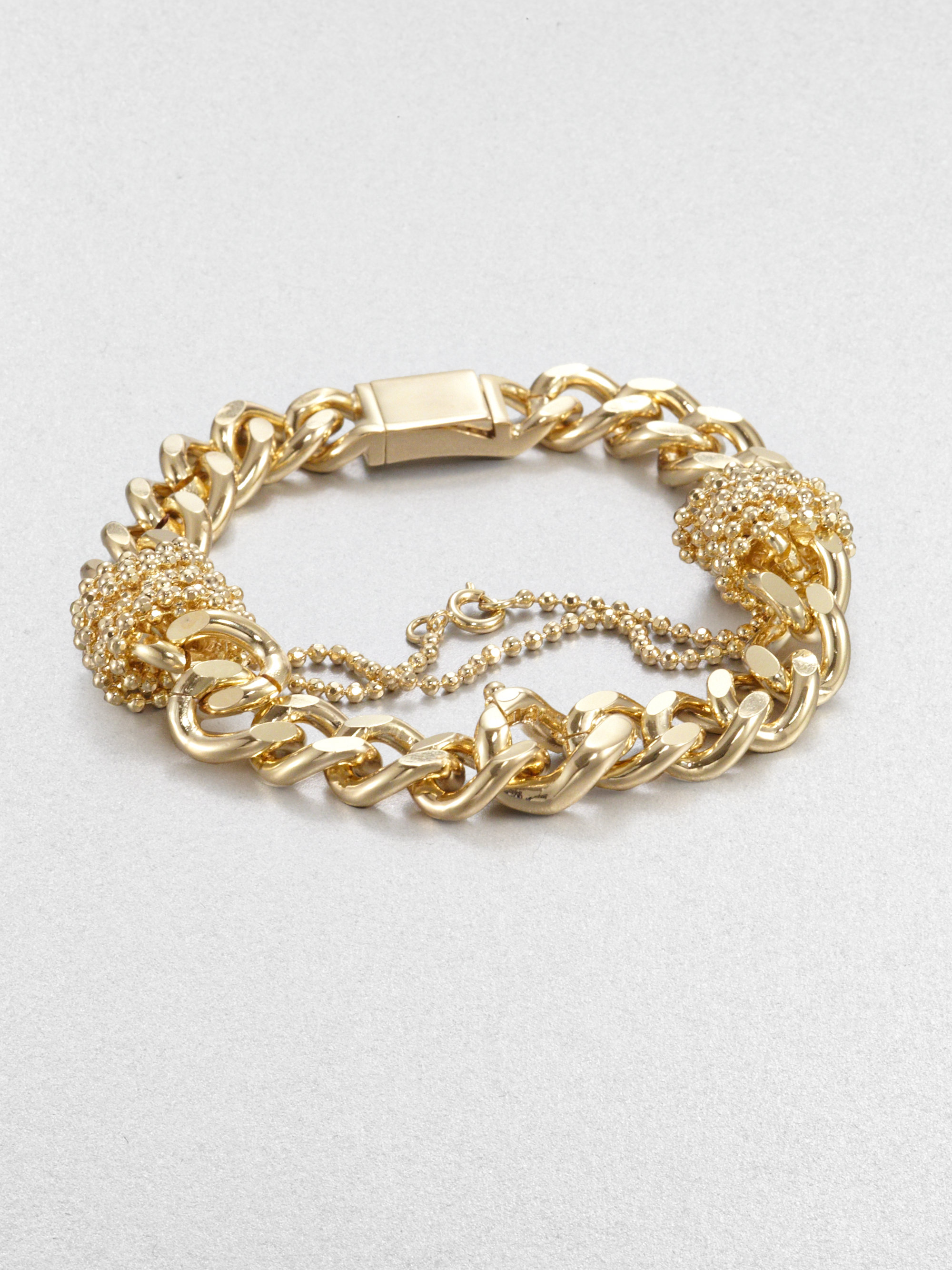 Maison Margiela Wrapped Chain Link Bracelet in Gold | Lyst