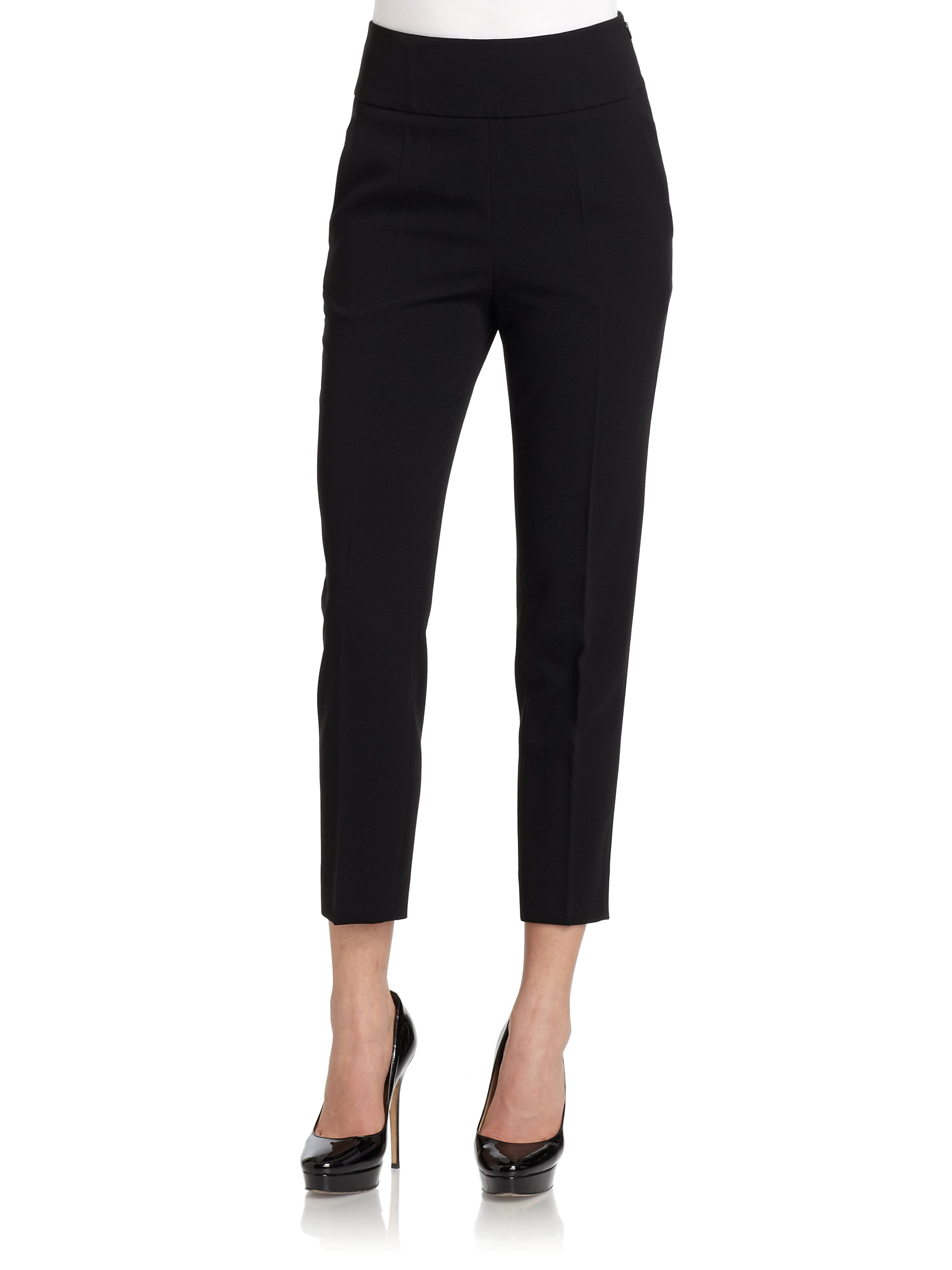 Moschino Wide Waistband Pants in Black | Lyst