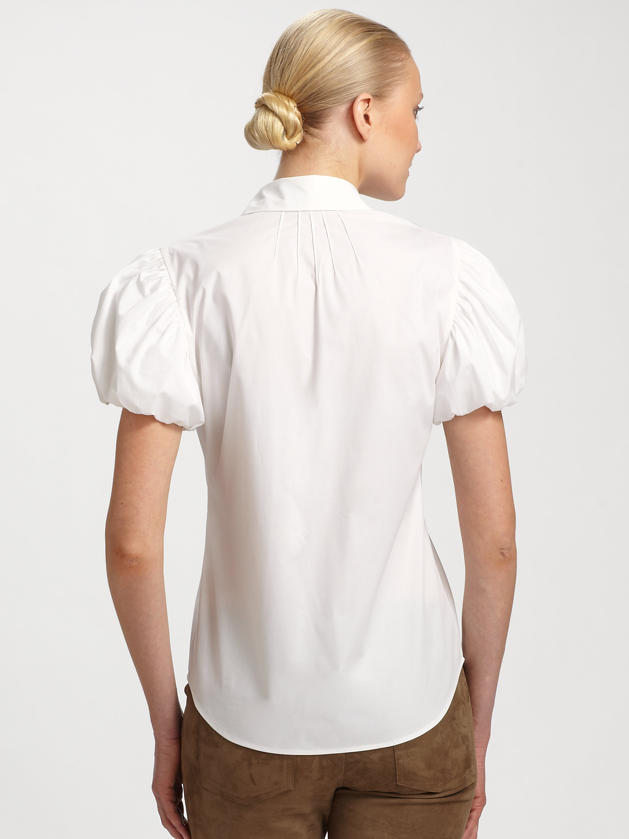 white puff sleeve blouse uk