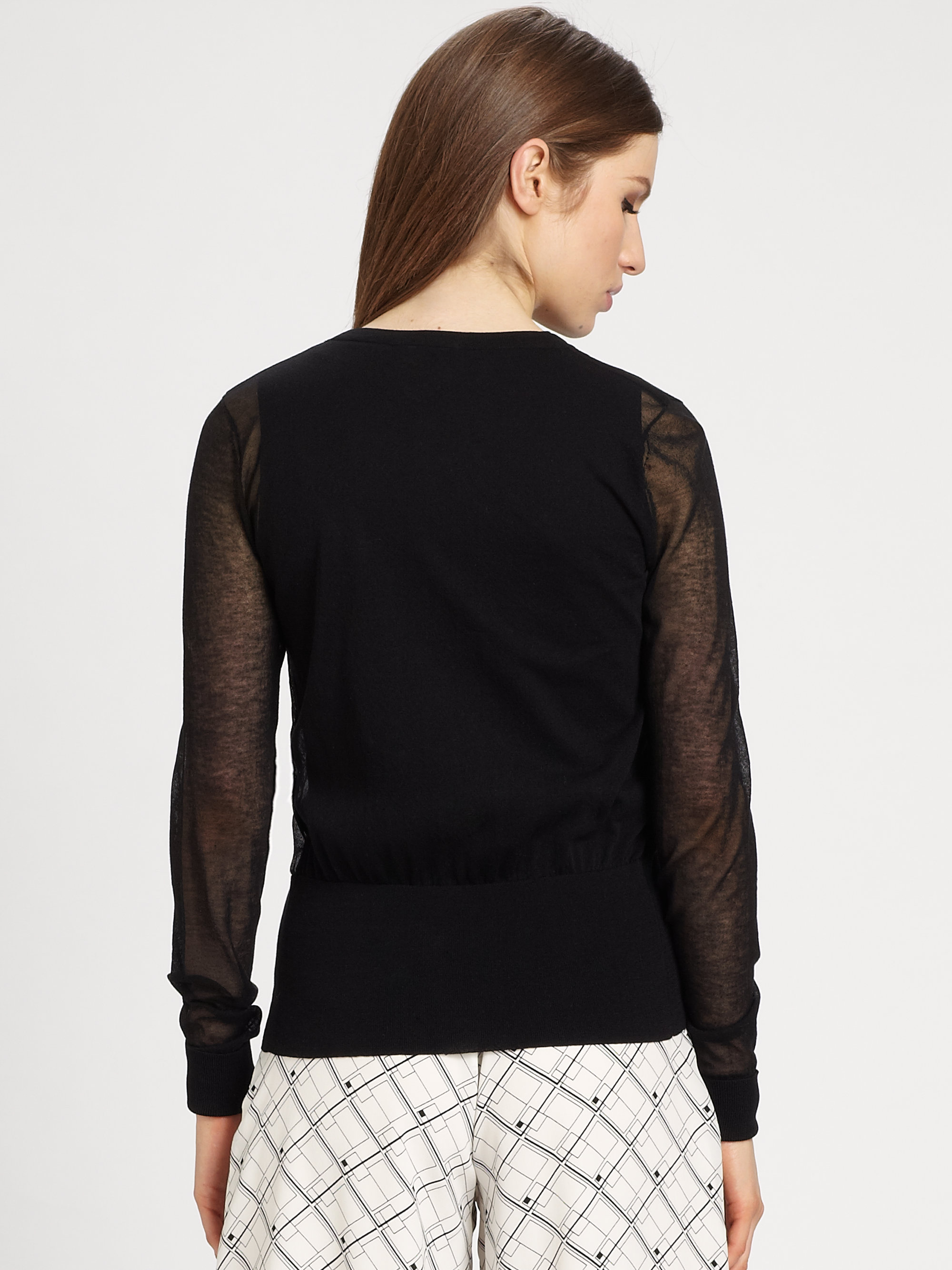 Raoul Sheer Cardigan in Black | Lyst