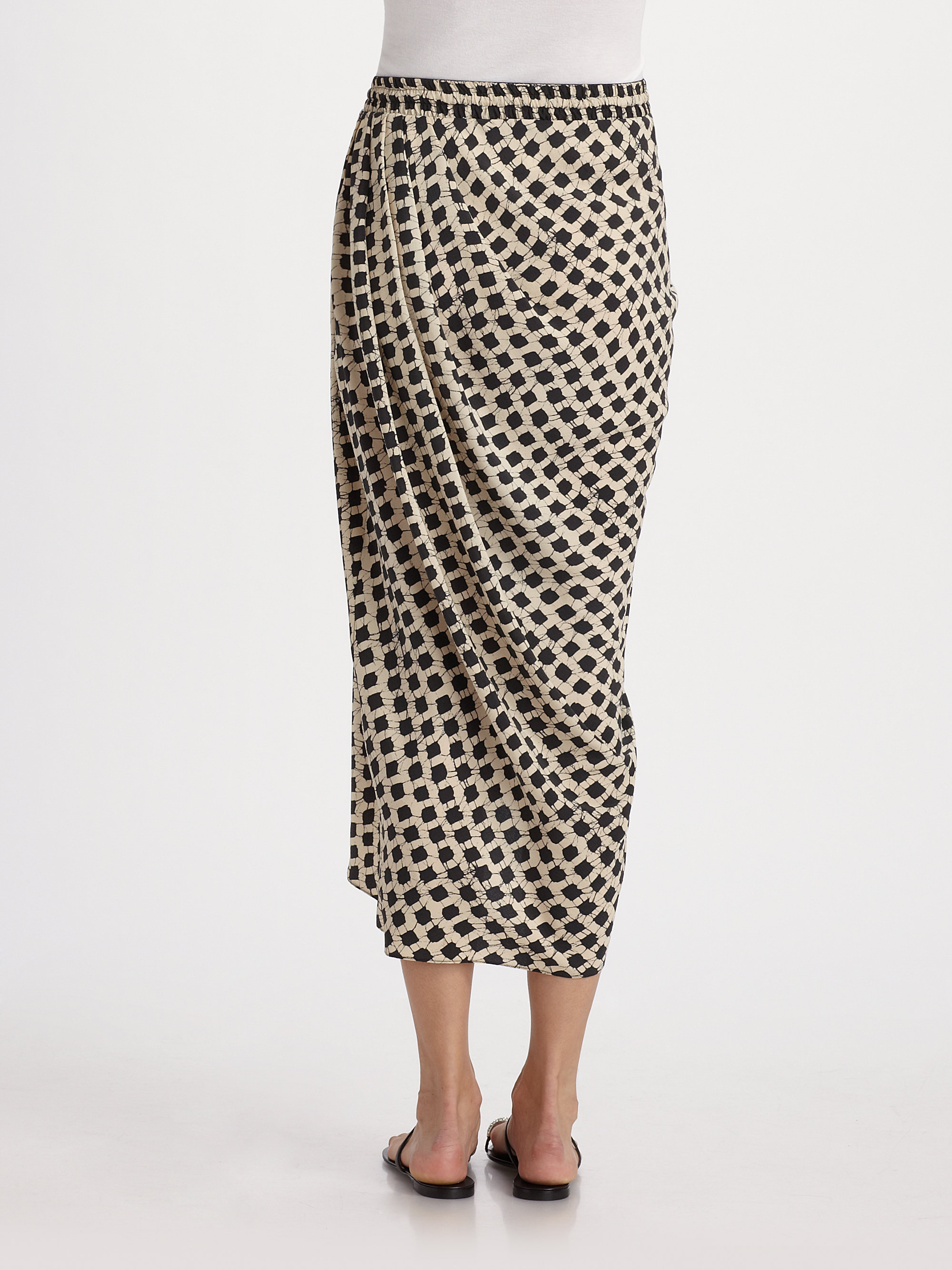 Thakoon Drape Front Long Skirt in Black 