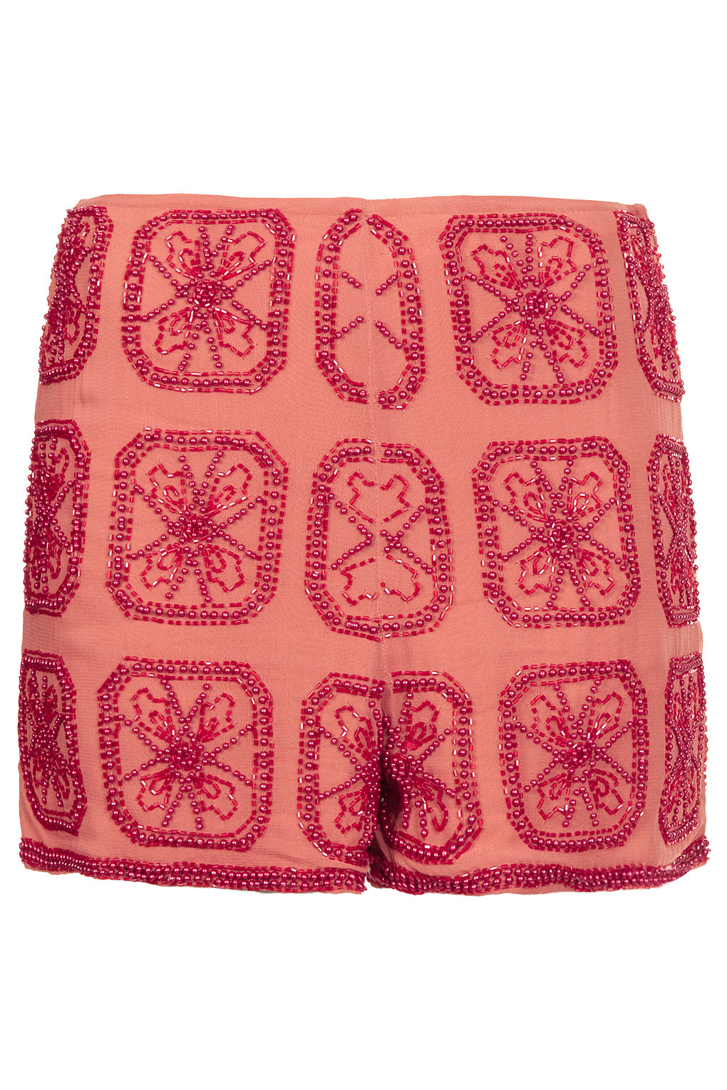 TOPSHOP Beaded High Waisted Shorts in Burnt Orange (Red) - Lyst