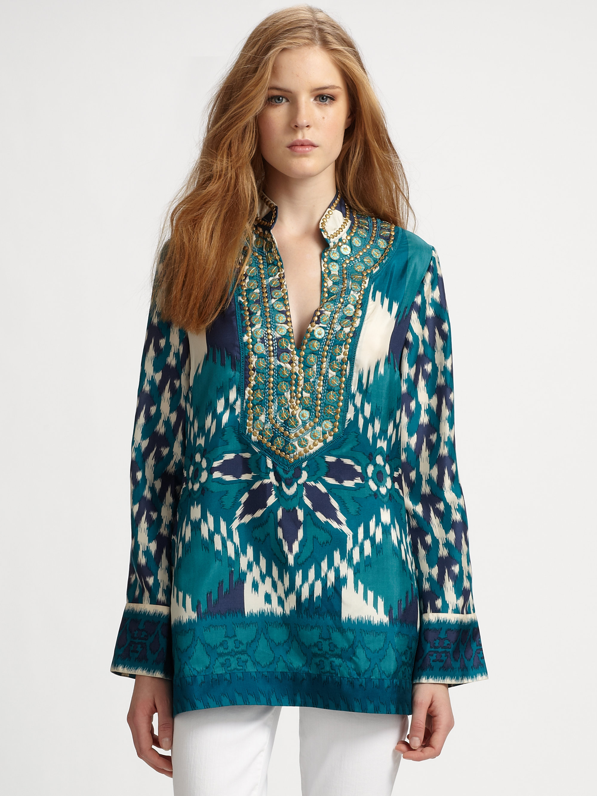 tory burch silk tunic