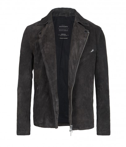 biker crawley jacket leather allsaints gray grey dark