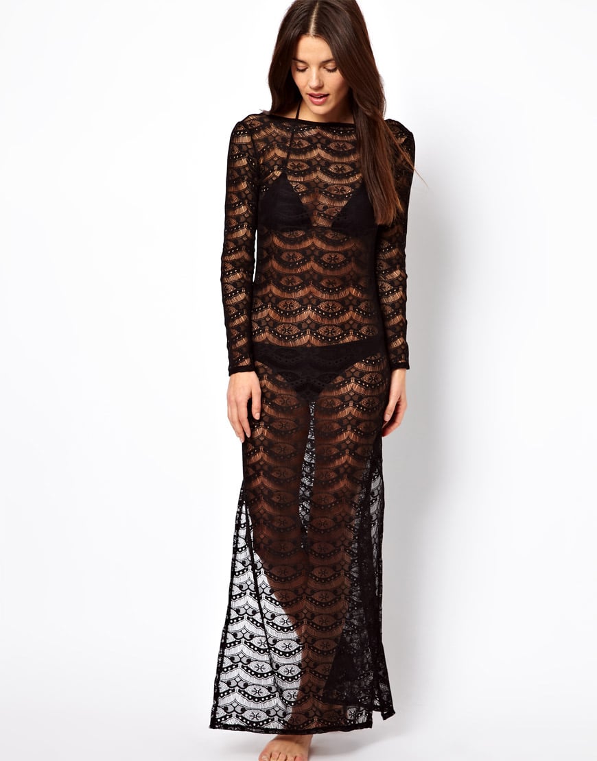 asos black beach dress