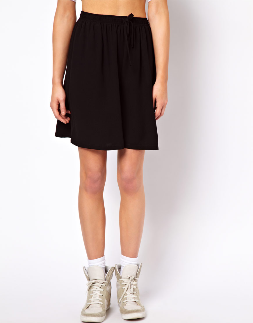 Lyst Asos Soft Short Culottes in Black