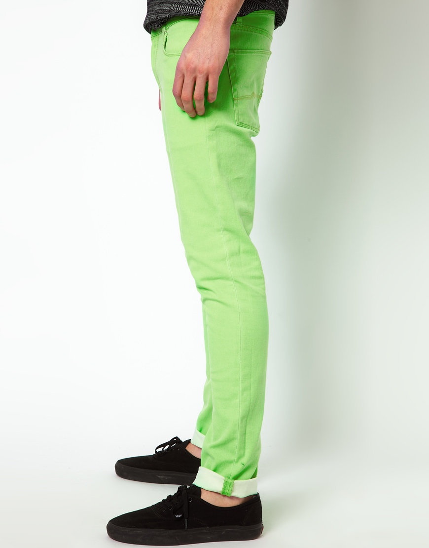 Lyst Asos Skinny Jeans in Fluro in Green for Men