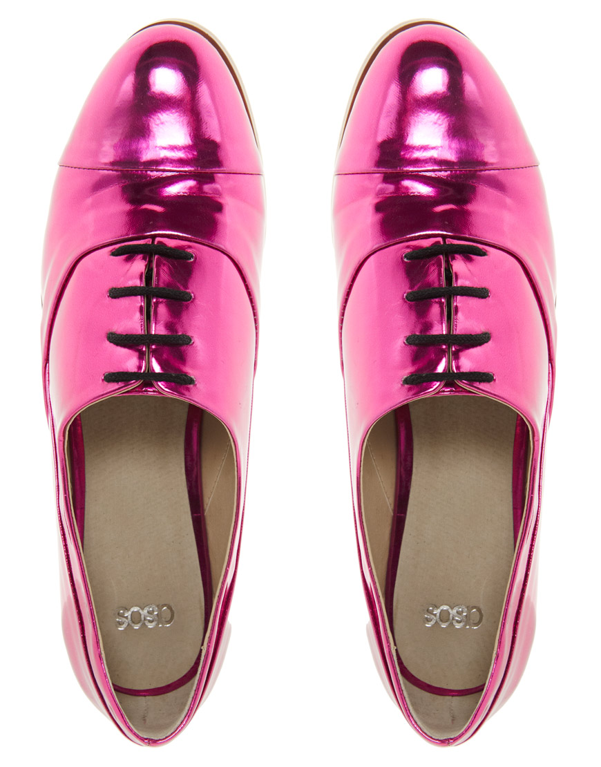 ASOS Mascot Flat Shoes in Pink - Lyst