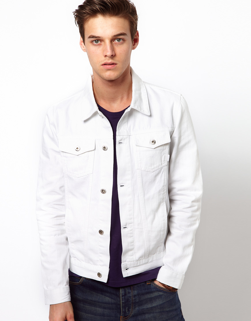 denim jacket and white shirt