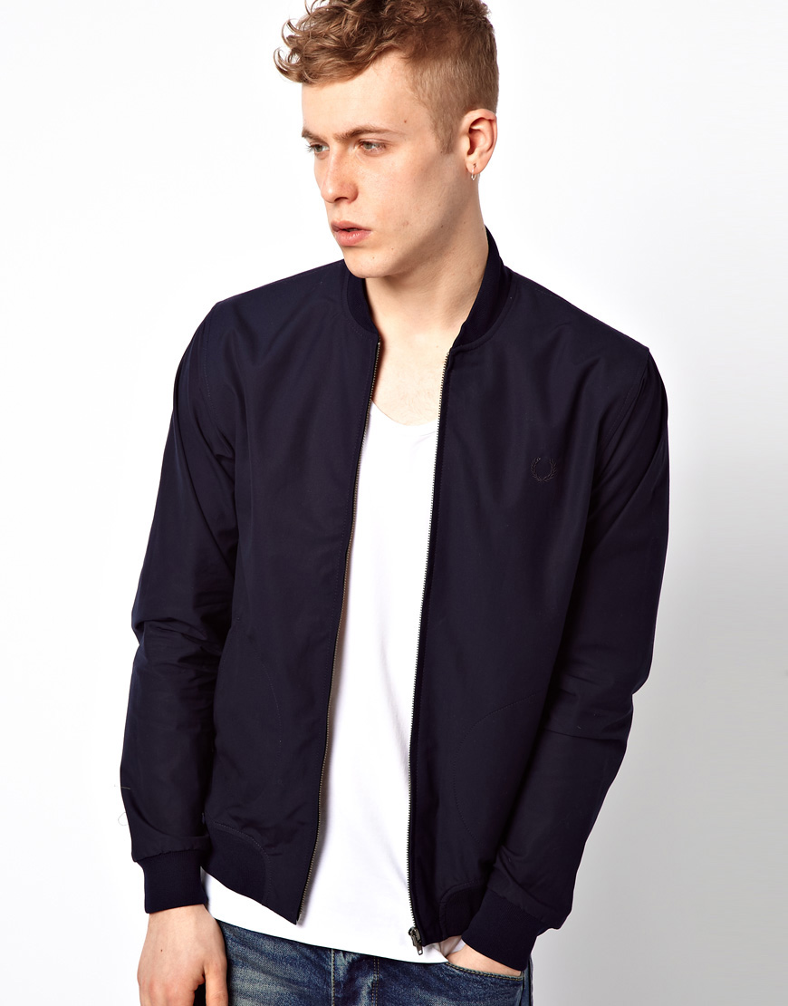 fred perry bomber jacket blue