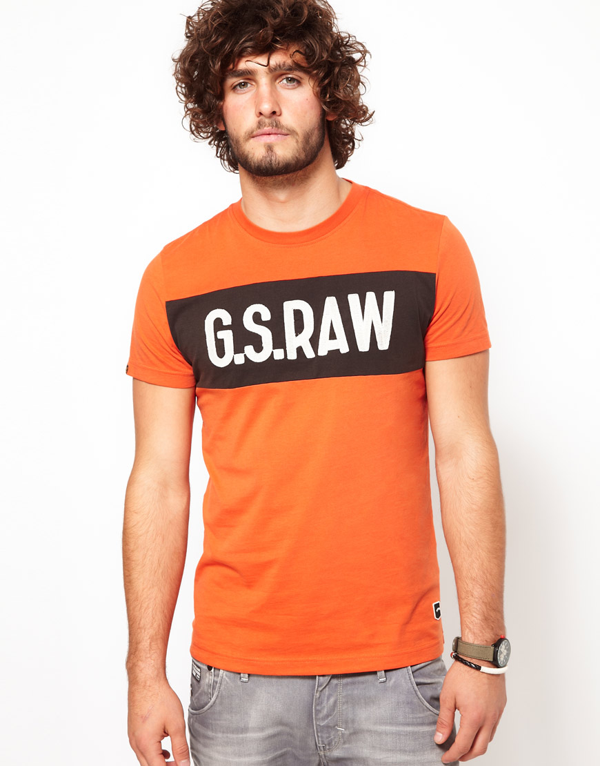 g star orange shirt
