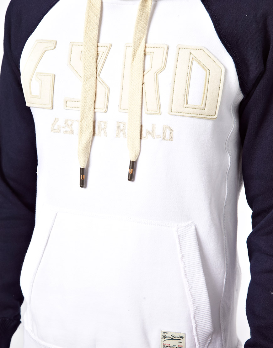 G-Star RAW Hoodie Price in White for Men - Lyst