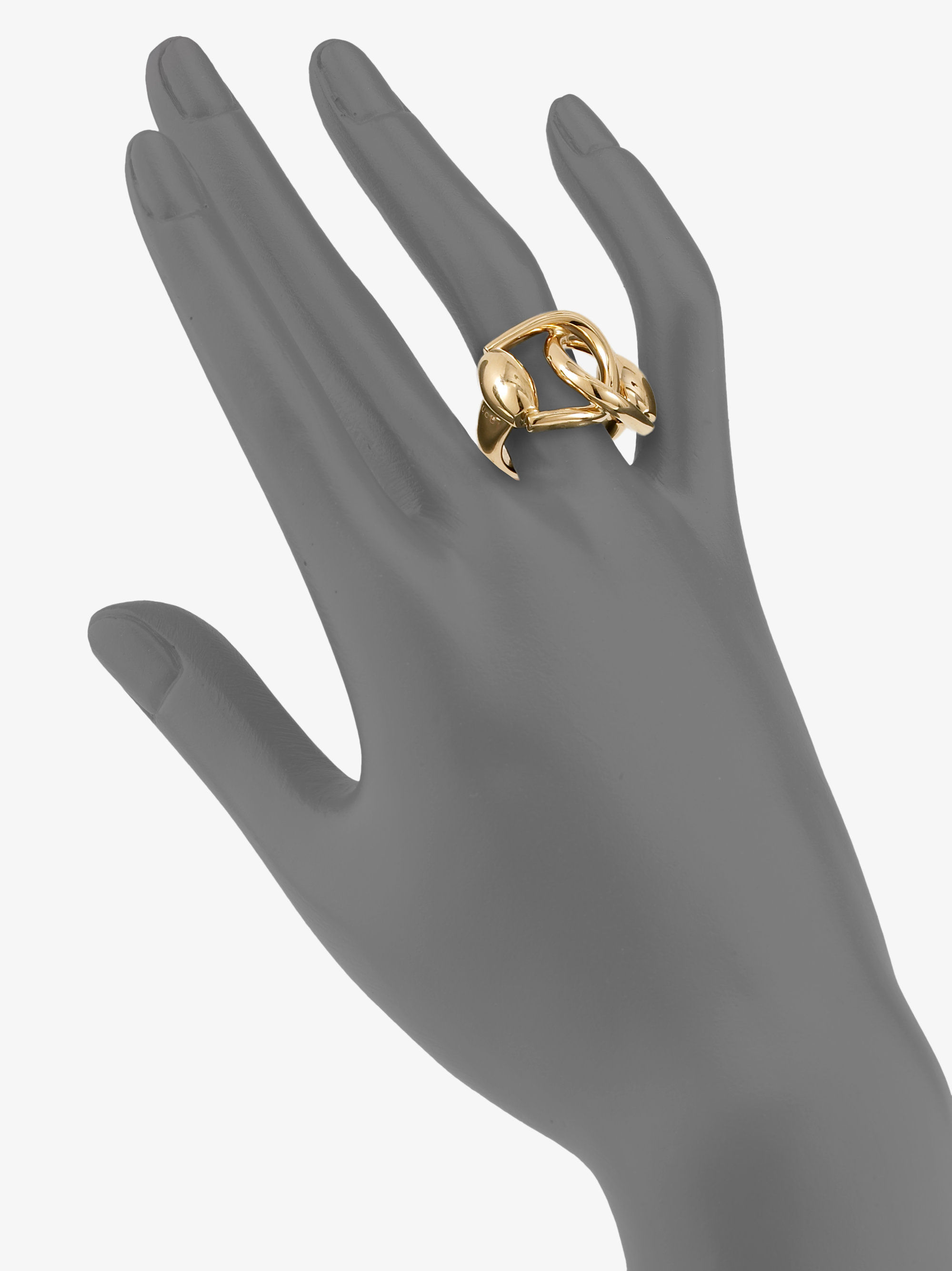 Gucci 18k Gold Horsebit Ring in Metallic | Lyst