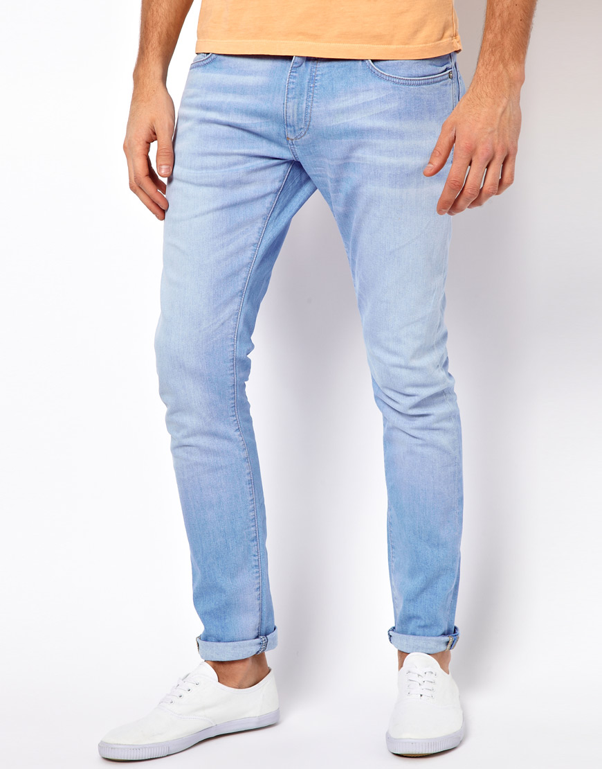 Jack & Jones Mens Denim Jeans Slim Fit Stretch Blue Pants