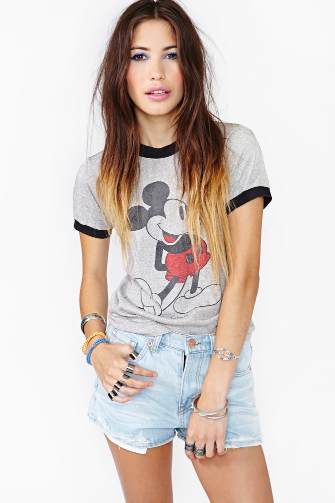Nasty Gal Mickey Mouse Ringer Tee in 