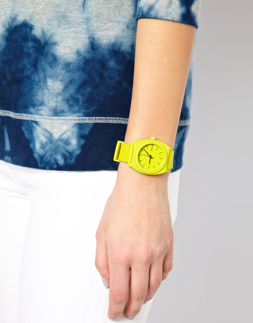 Nixon Time Teller Neon Yellow Watch | Lyst