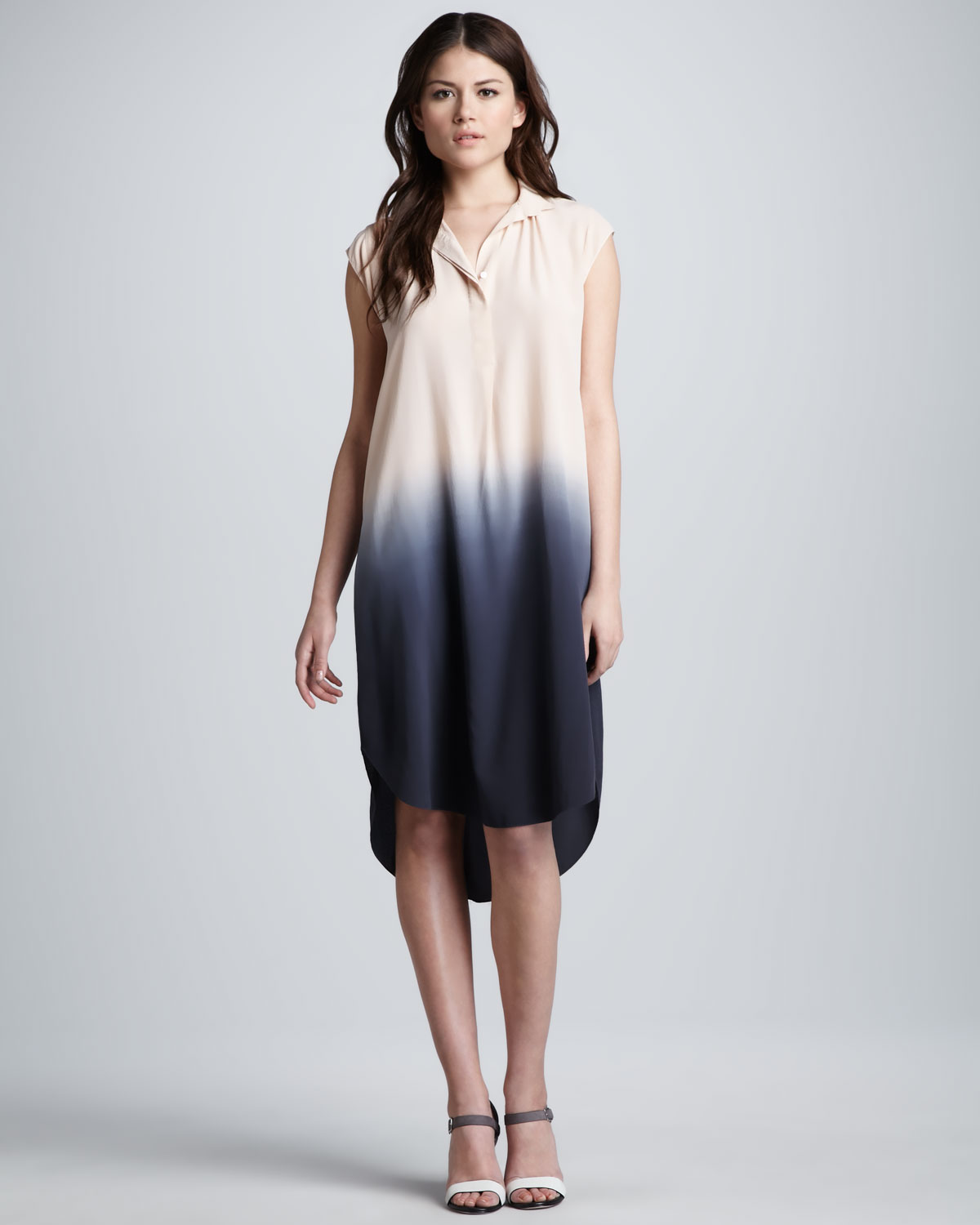 ombre silk dress