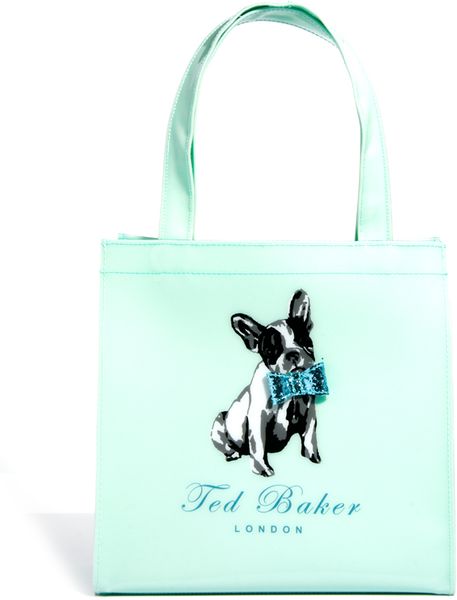 Ted Baker Dog Print Small Ikon Shopper in Blue (powderblue) | Lyst