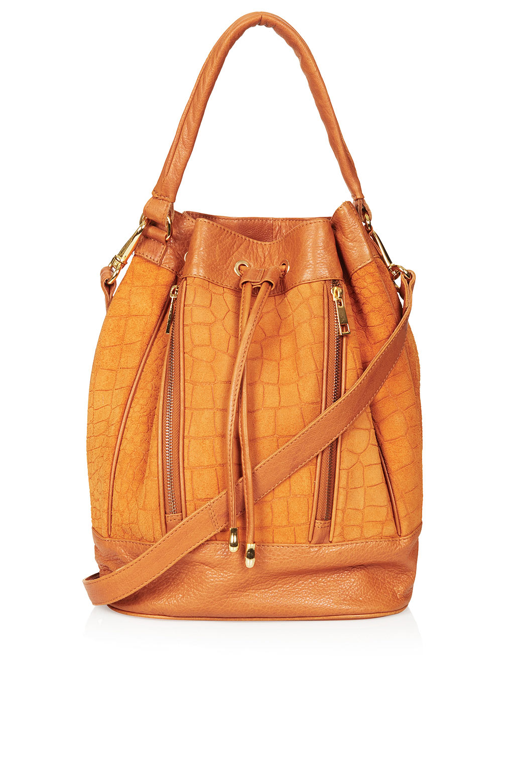 Lyst Croc Suede Duffle Bag in Brown