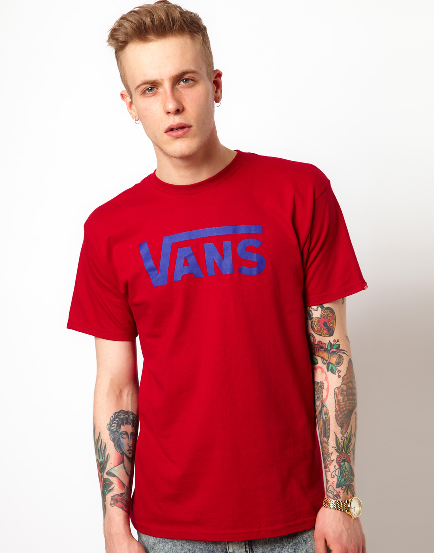 blue and red vans shirt