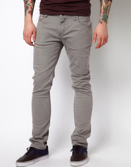 Vans Jeans V76 Skinny Fit Grey Washed in Gray for Men (pebblegrey) | Lyst