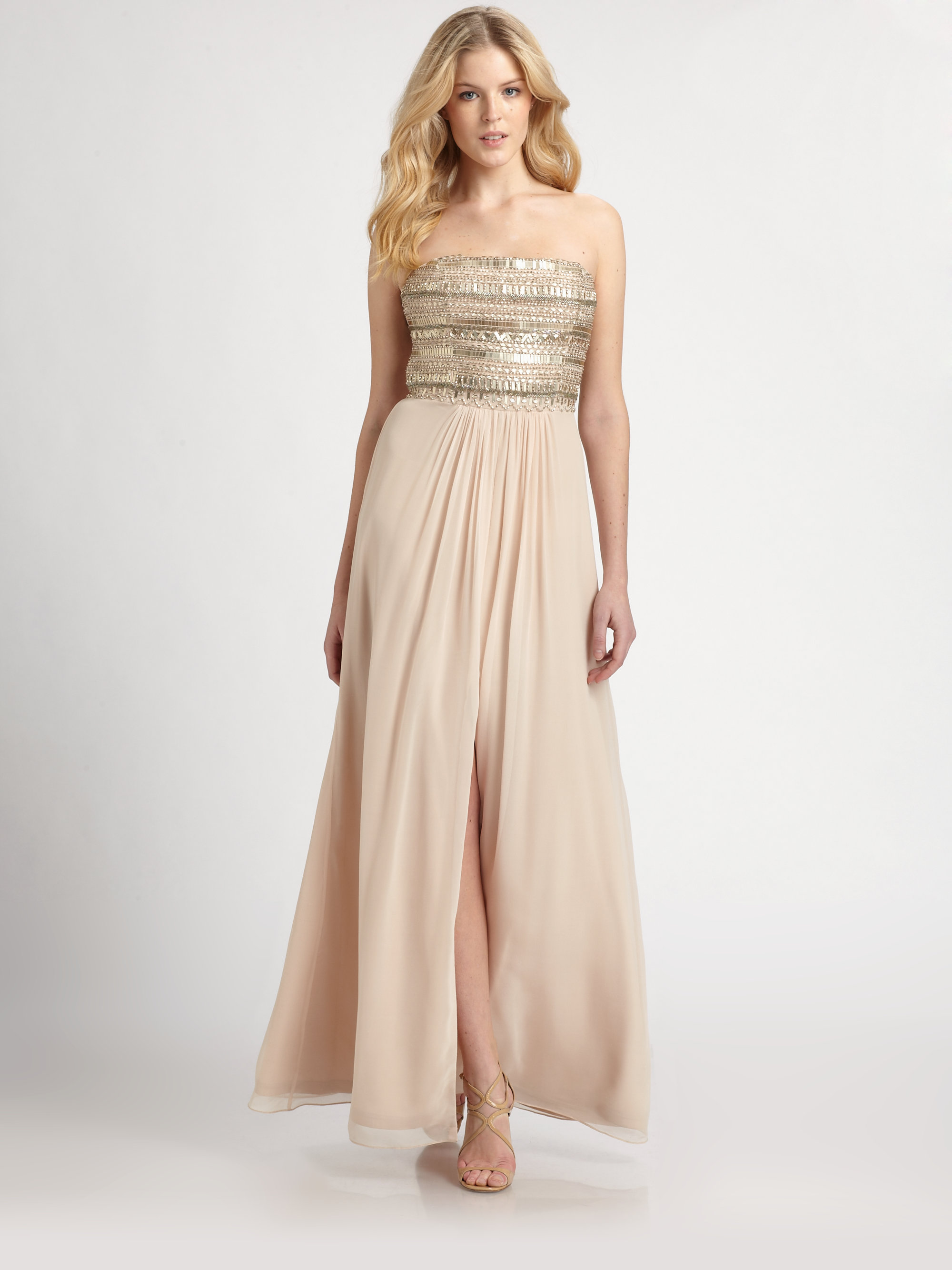aidan mattox strapless gown