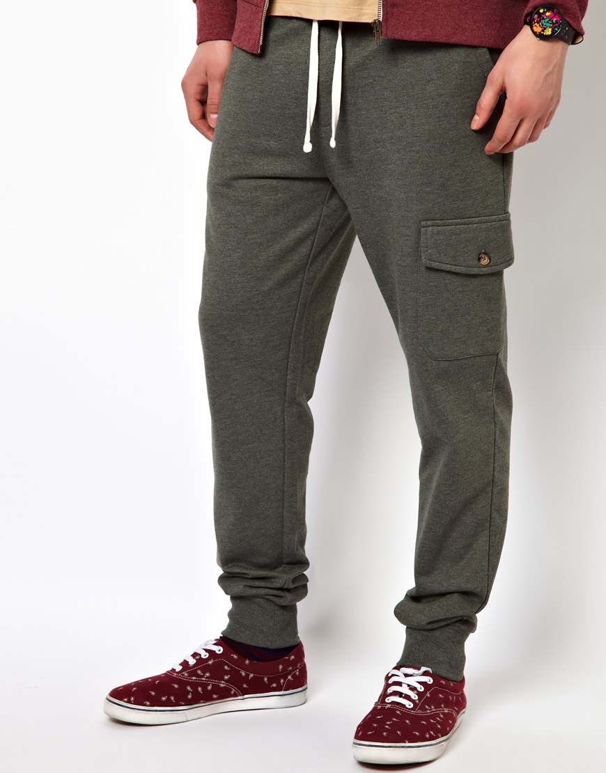 ASOS Skinny Sweatpants with Cargo Pockets in Khaki (Gray) for Men - Lyst