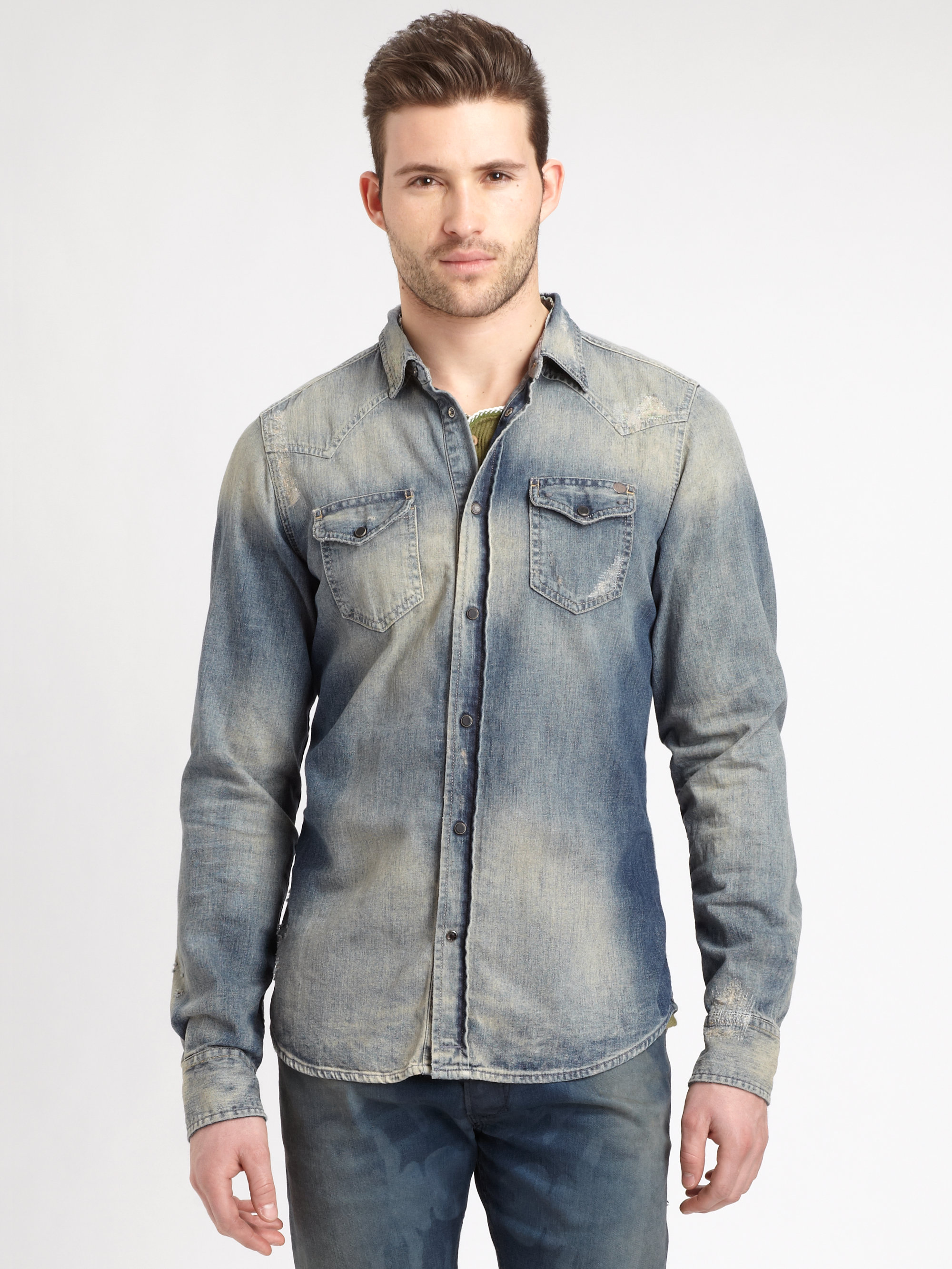 diesel mens denim shirt