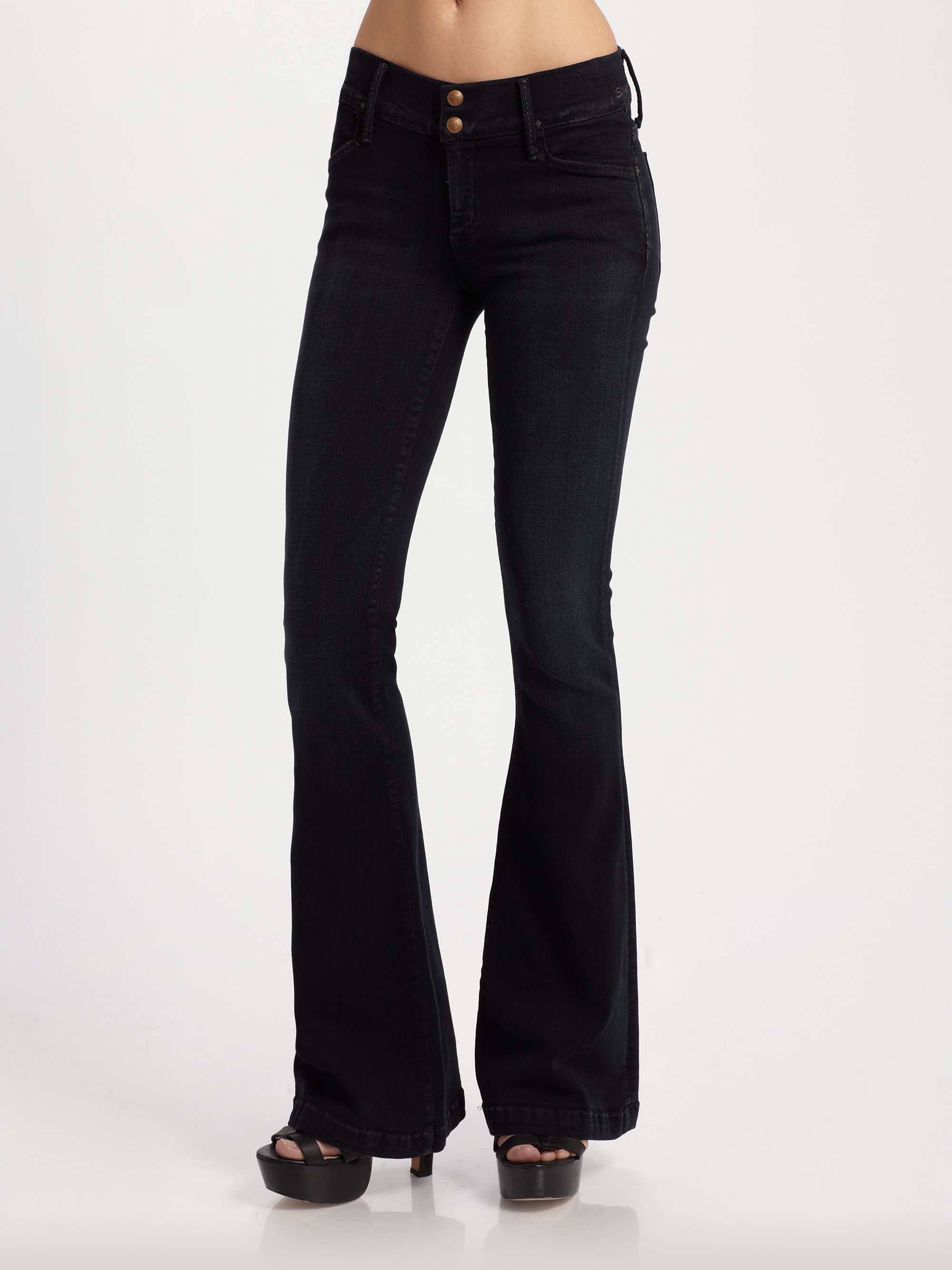 black flare leg jeans