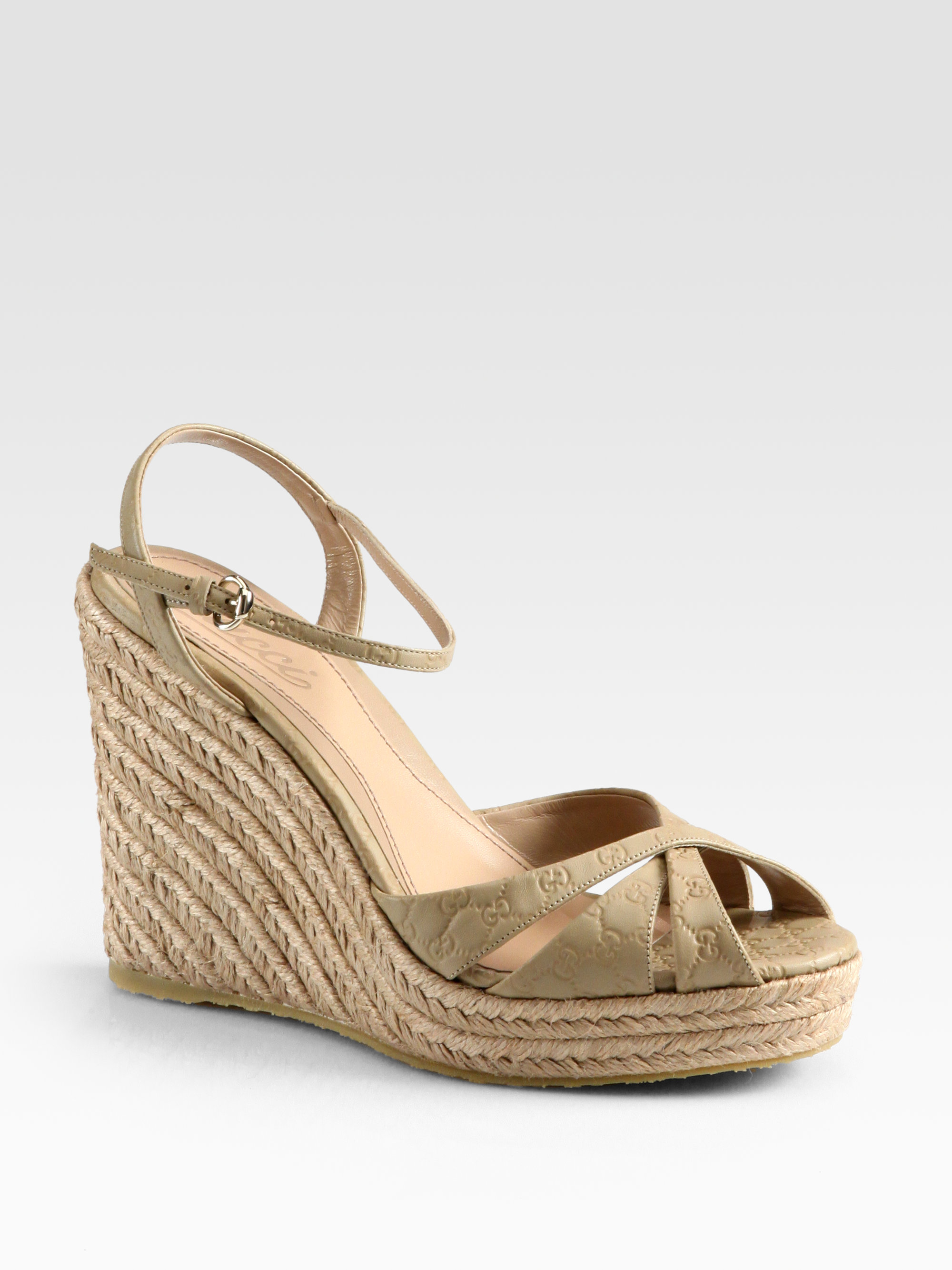 gucci leather espadrille sandal
