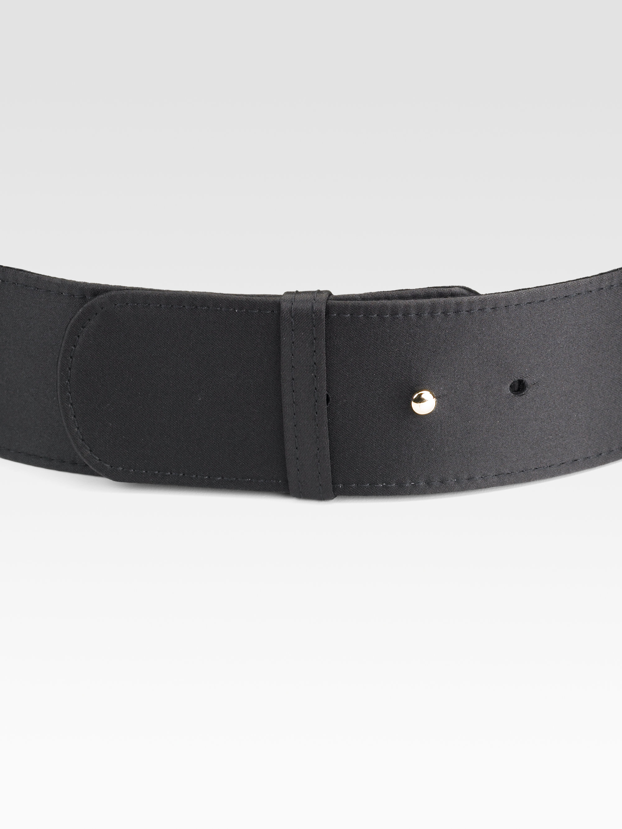 black satin belt with buckle