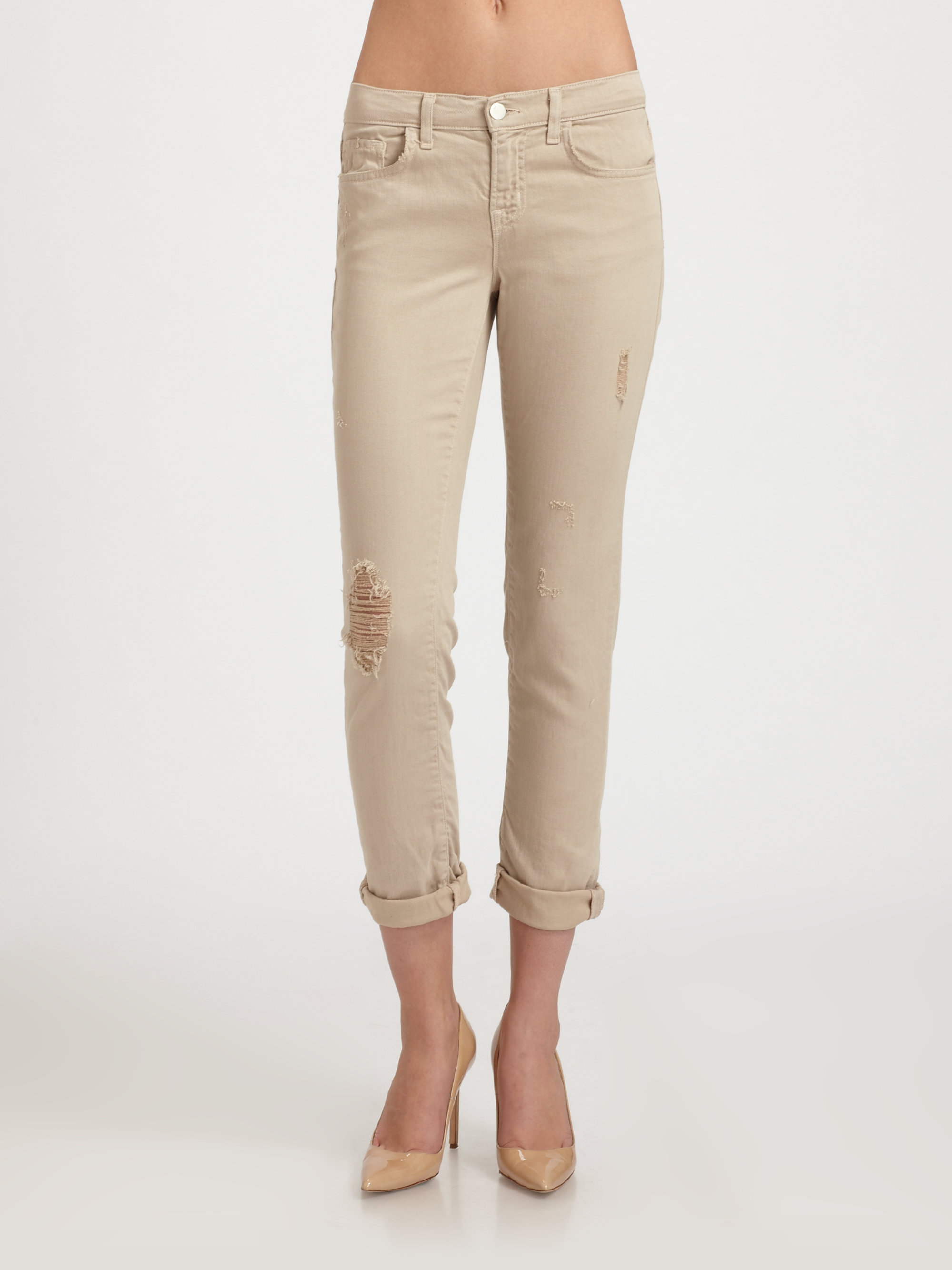 khaki boyfriend jeans