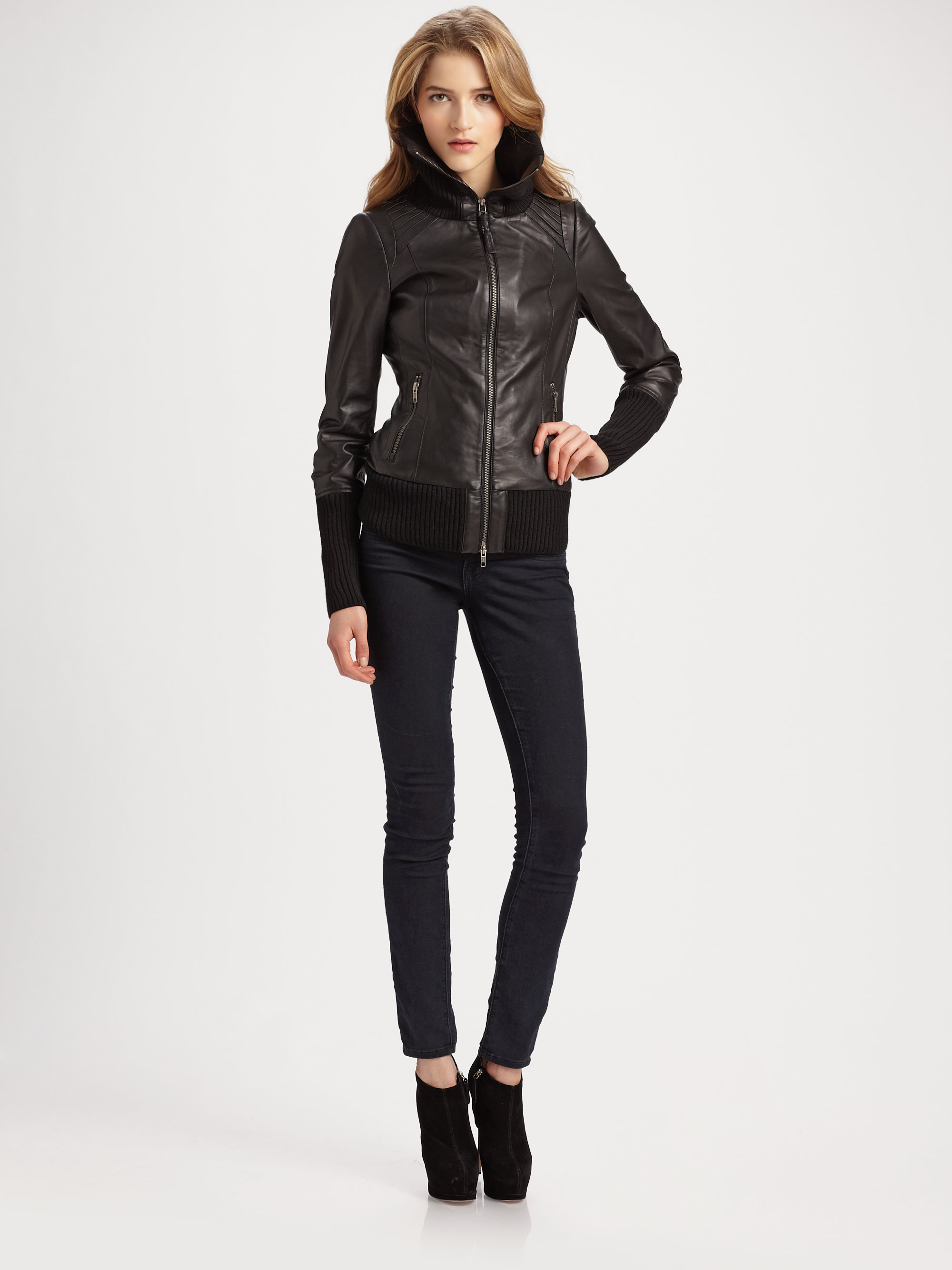 mackage leather jacket womens